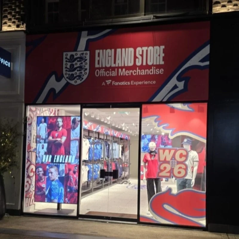 Signs Express Brings England World Cup Fanatics Shop Experience to Life with Drytac Materials