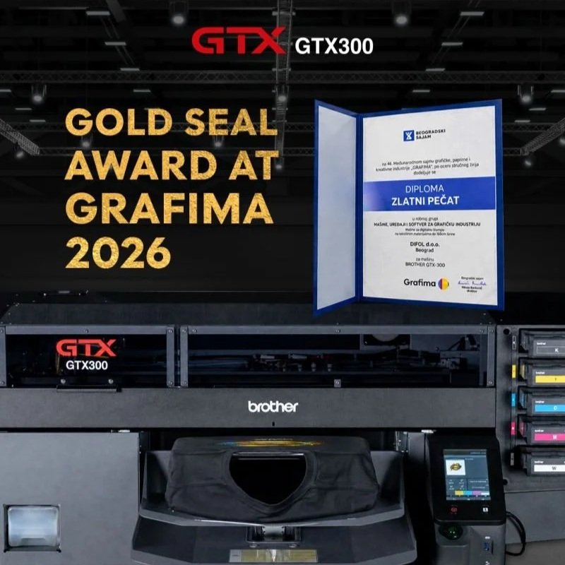 The Brother GTX300 Receives The Gold Seal Award At Grafima 2026 In Belgrade