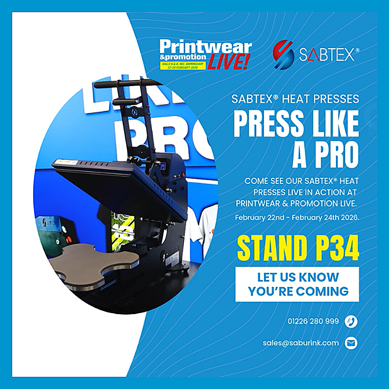 Sabur Digital Ltd to Showcase SABTEX® Heat Press Range at Printwear ...