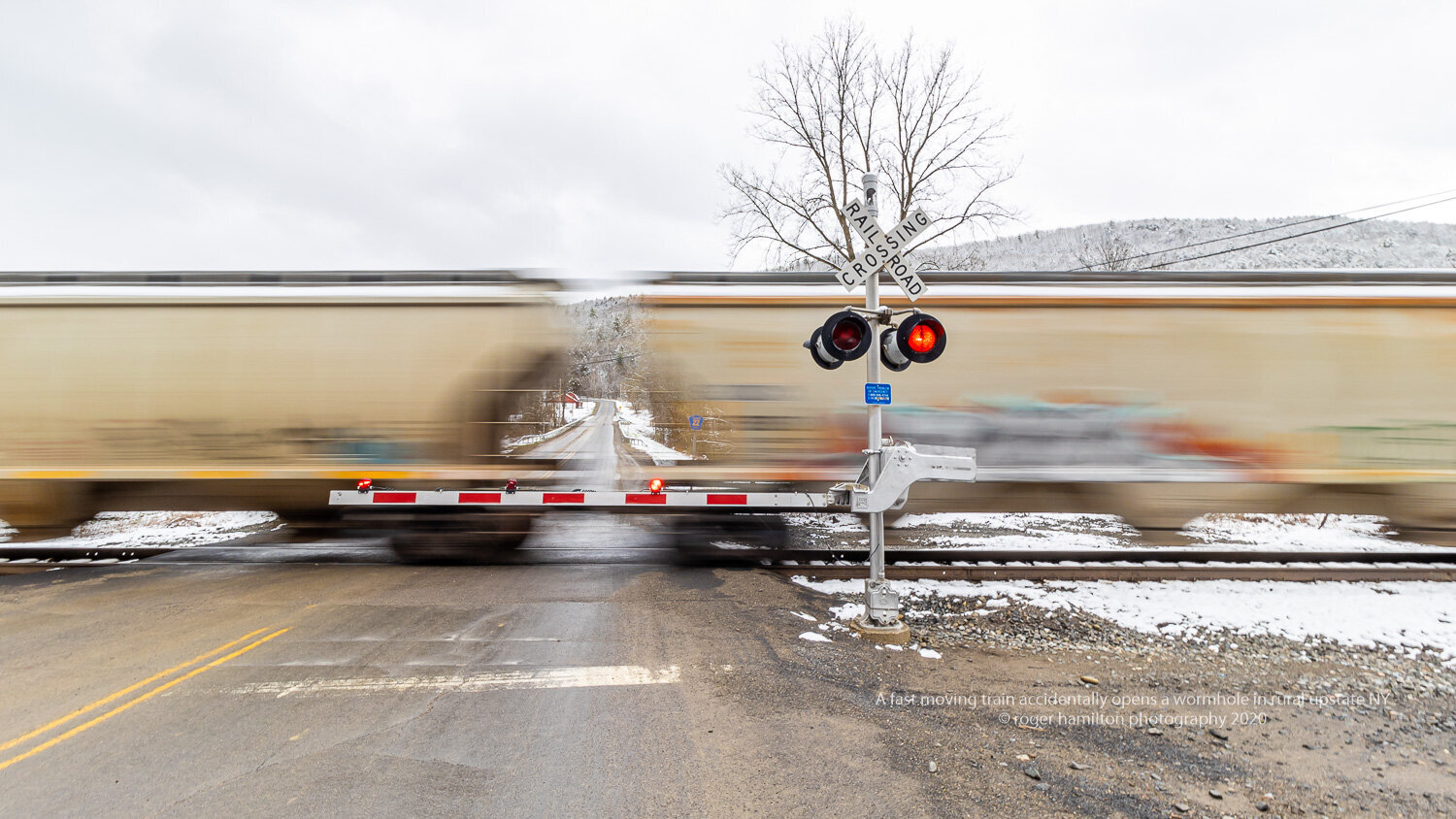 A fast moving freight train accidentally opens a wormhole in rural upstate NY