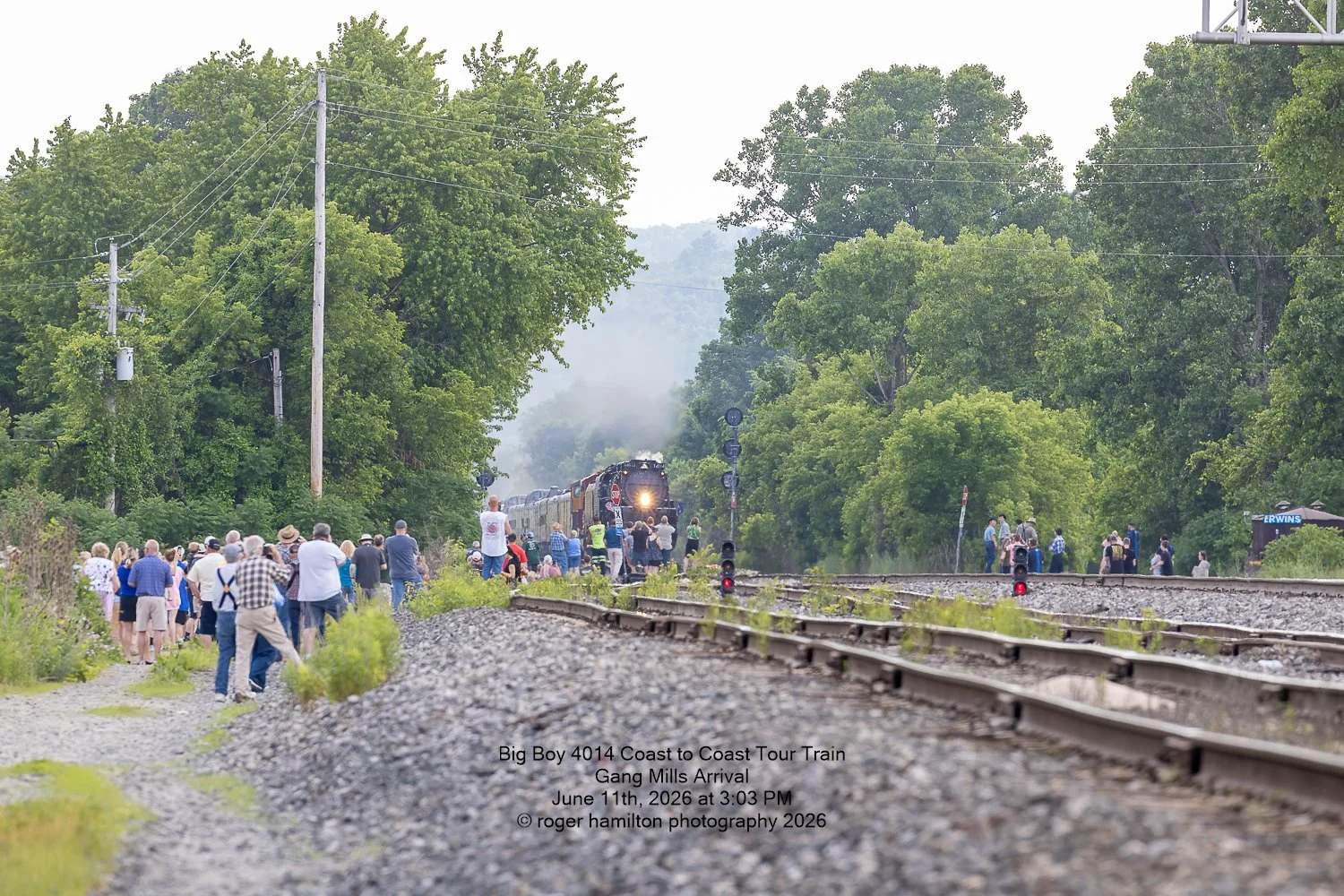 Union Pacific's famed Big Boy No. 4014, the world's largest operating steam locomotive arriving in Gang Mills, NY on 6/11/26 at 3:03 PM