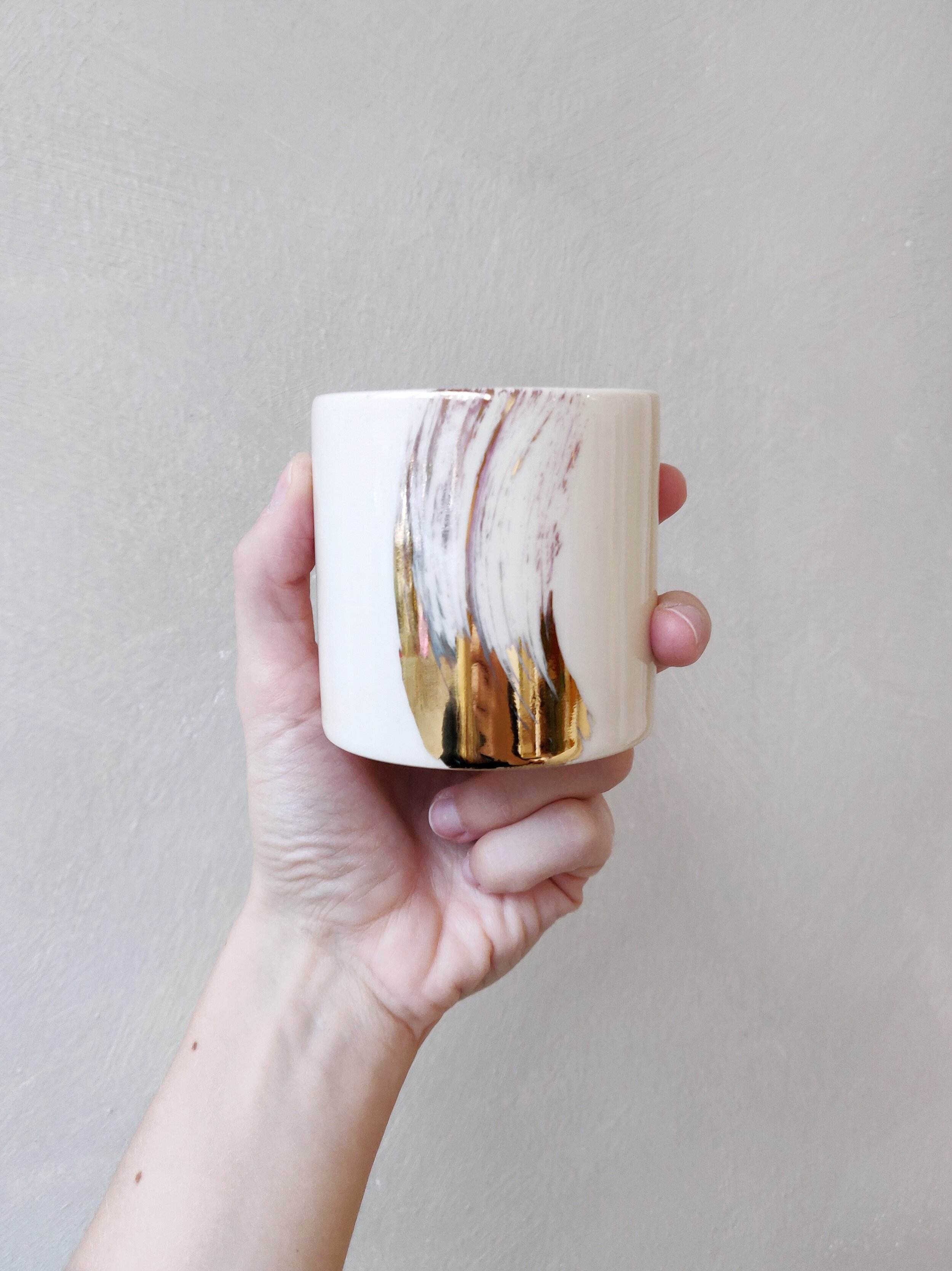 Cylindrical Cup Brushed with Gold #1