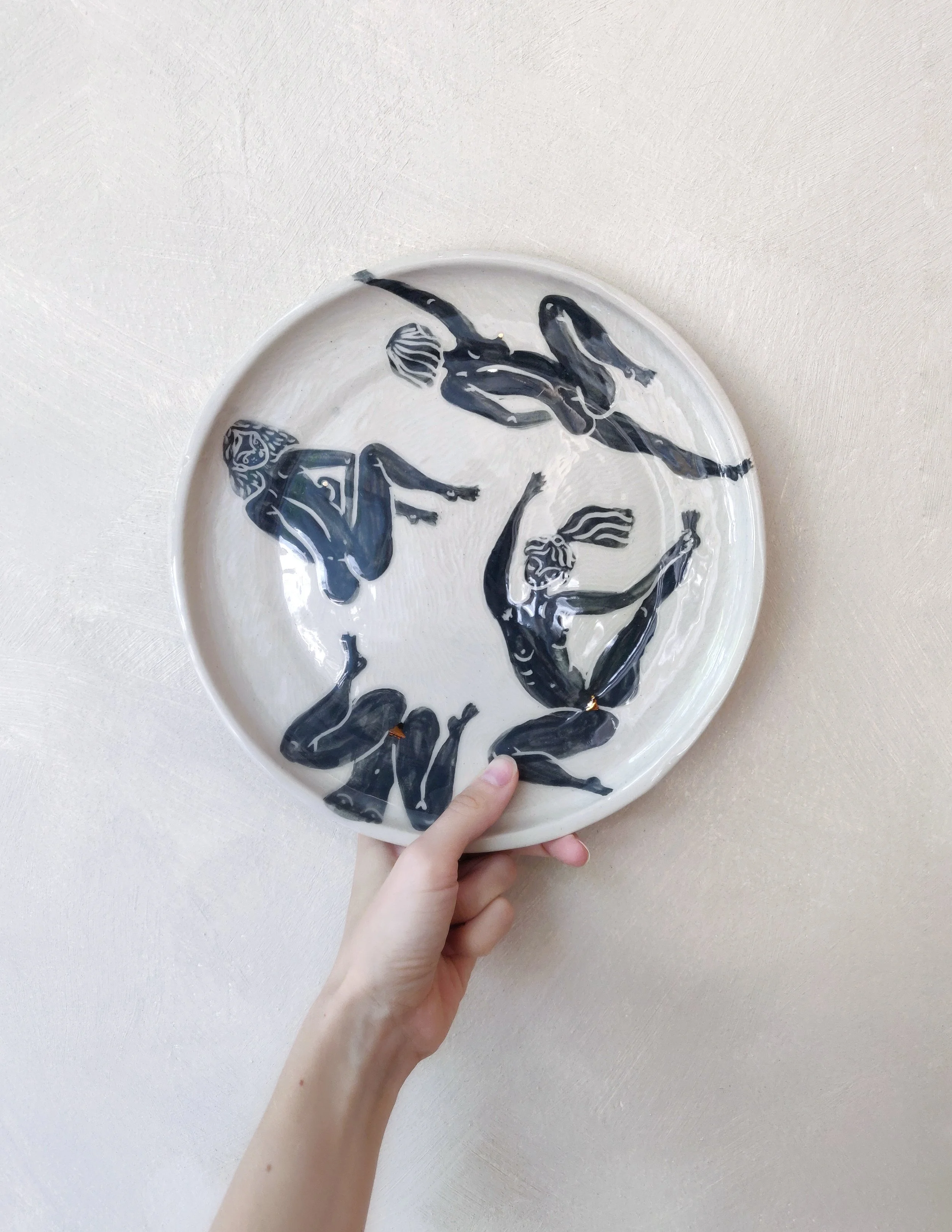 Big Sgraffito Girls Plate - the Only Piece