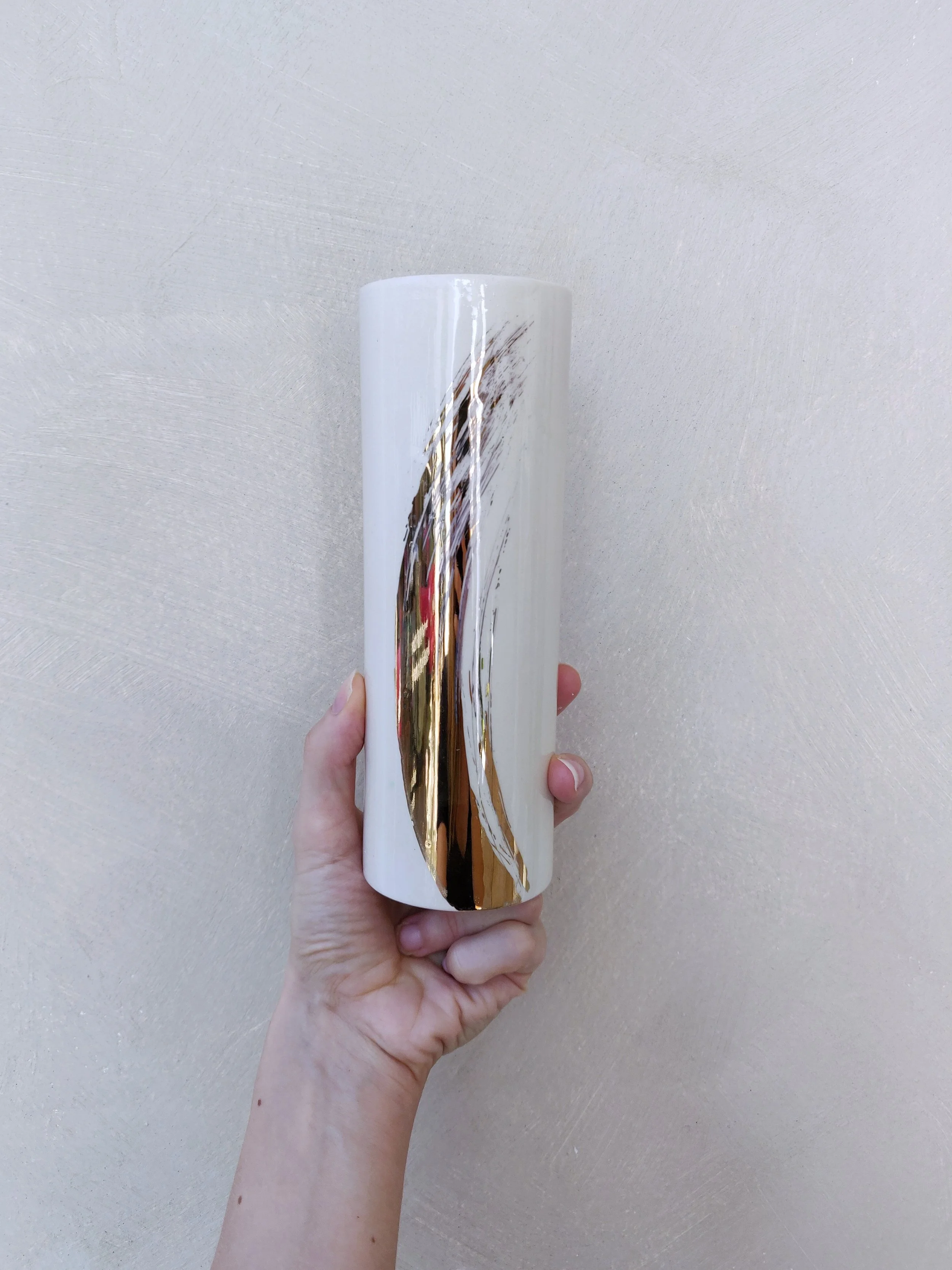 Vase brushed with 24k Gold #1