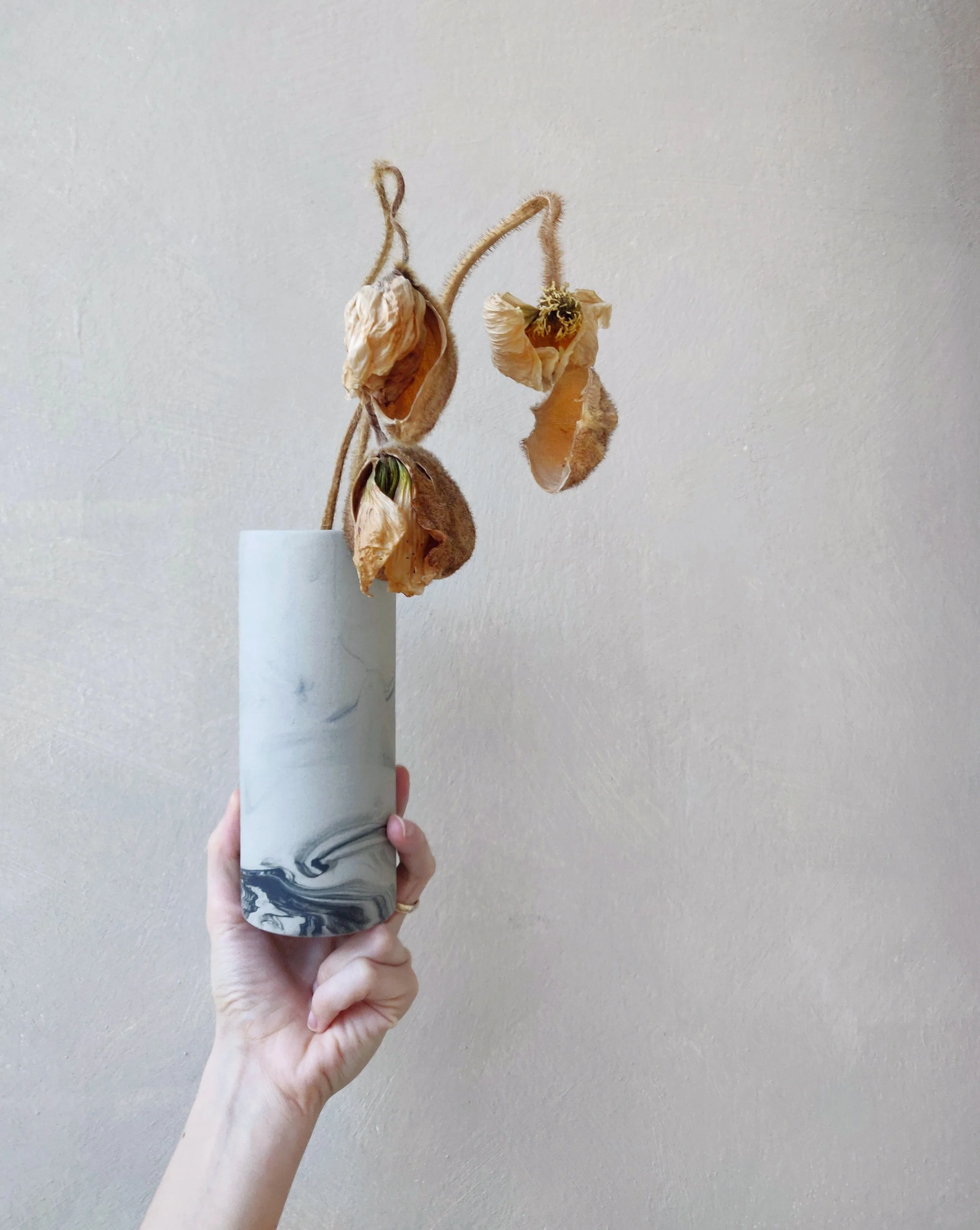 Grey Matt Marble Vase #1