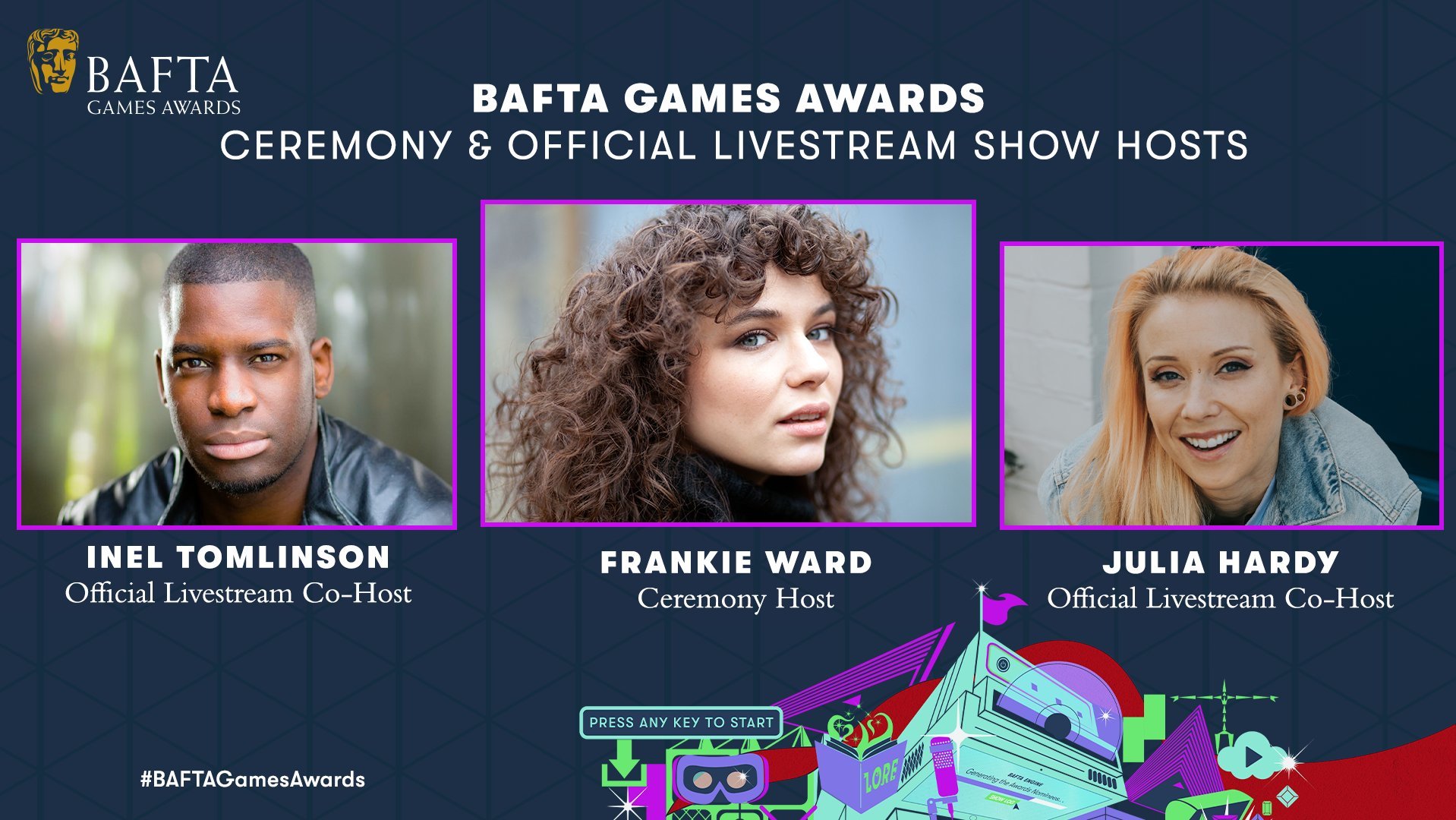Inel joins the Official Bafta Games Awards Host Team - Inel Tomlinson