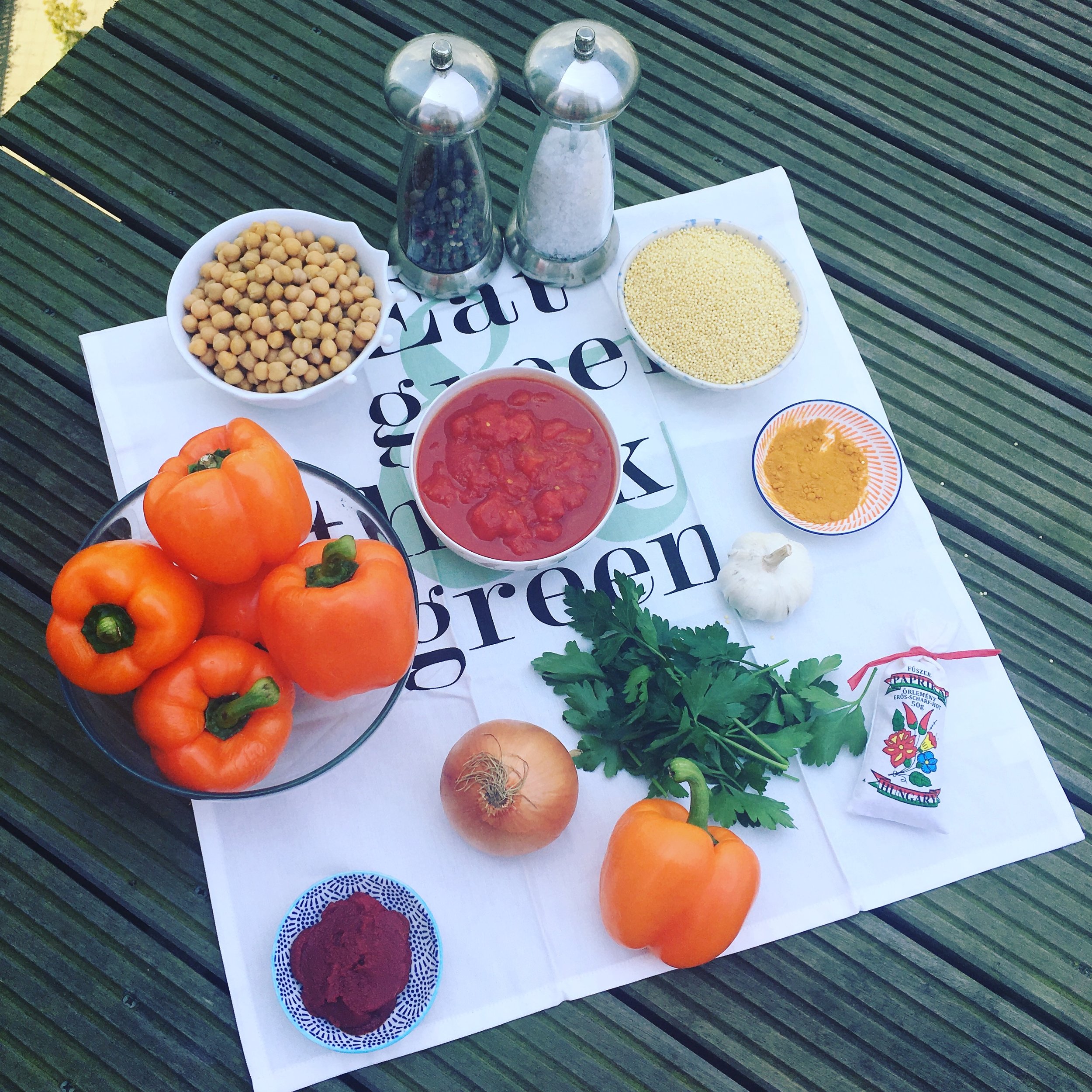 Veggie dinner recipe "Chickpea & bell pepper curry"