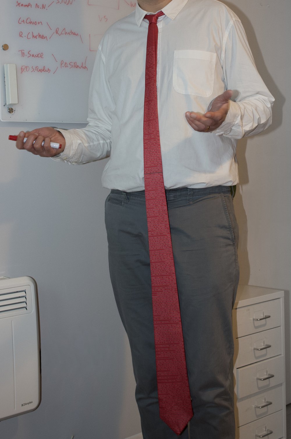 Tie worn by an idiot