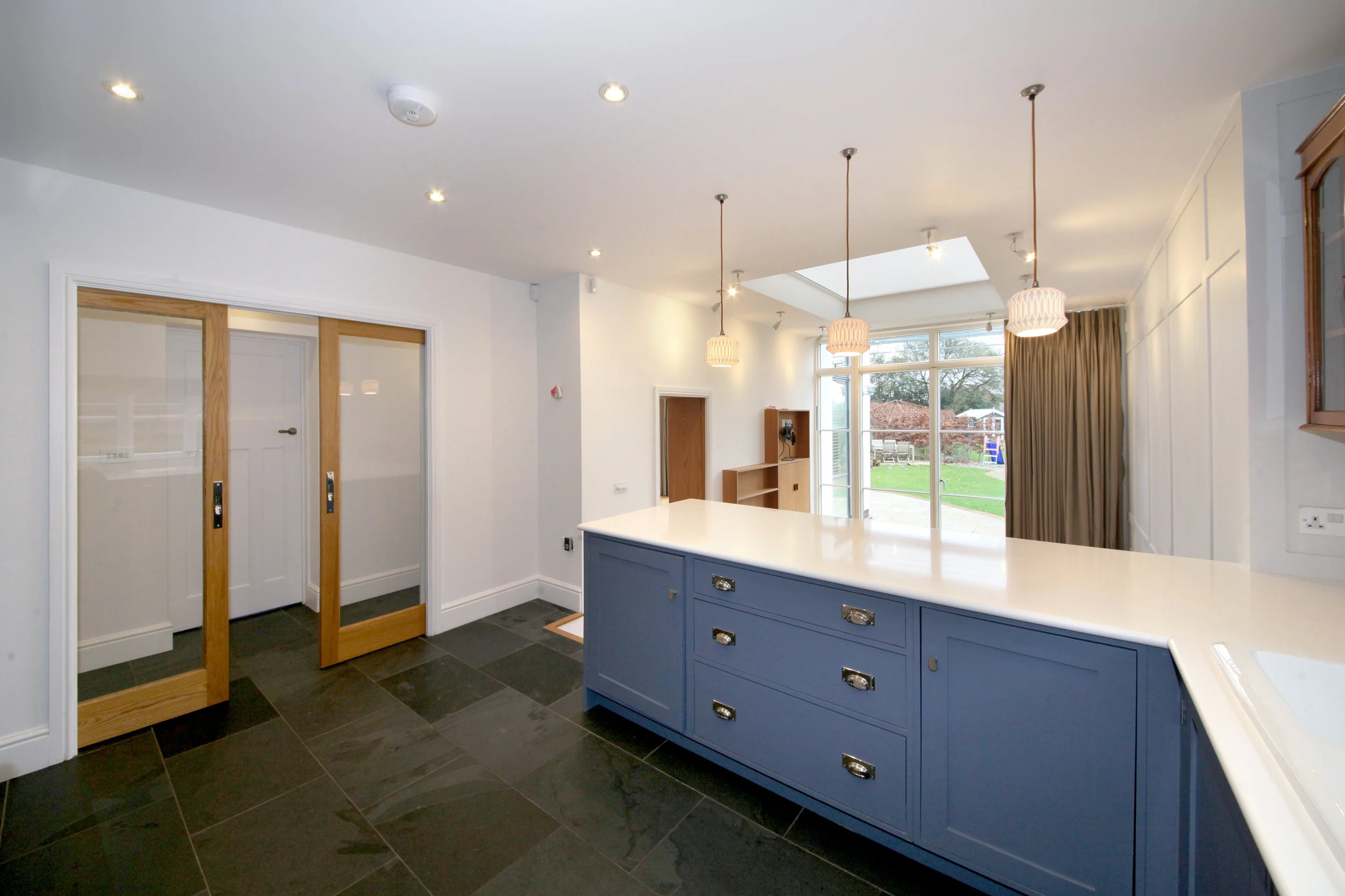 Hand Painted Hardwood Kitchen garden view.JPG