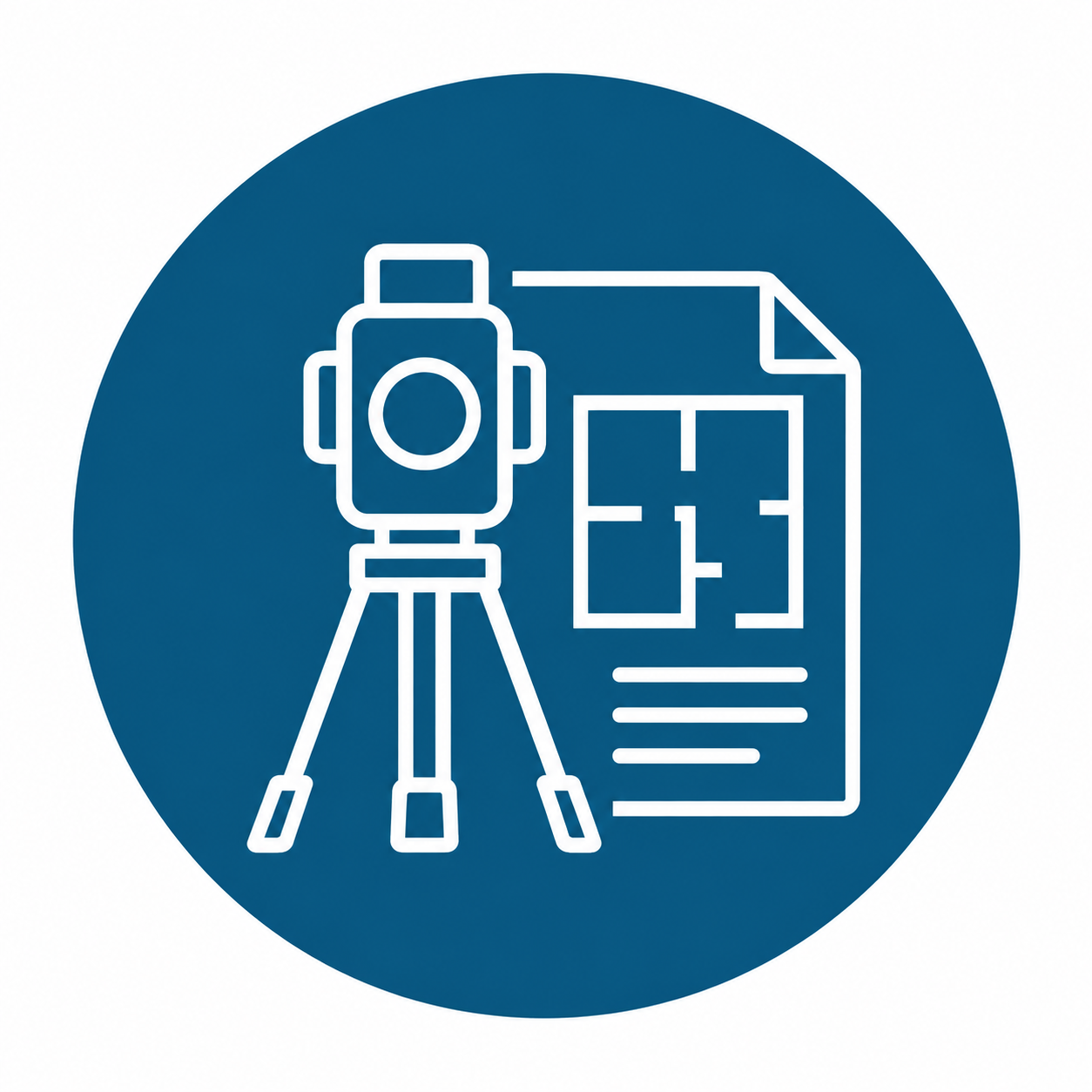 Graphic representing field verification, existing-condition measurements, and documentation of an existing commercial space.