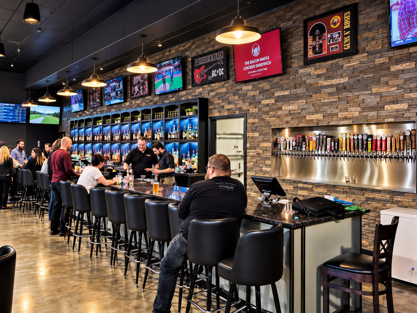 Pinballz entertainment and recreation interior in Austin, Texas