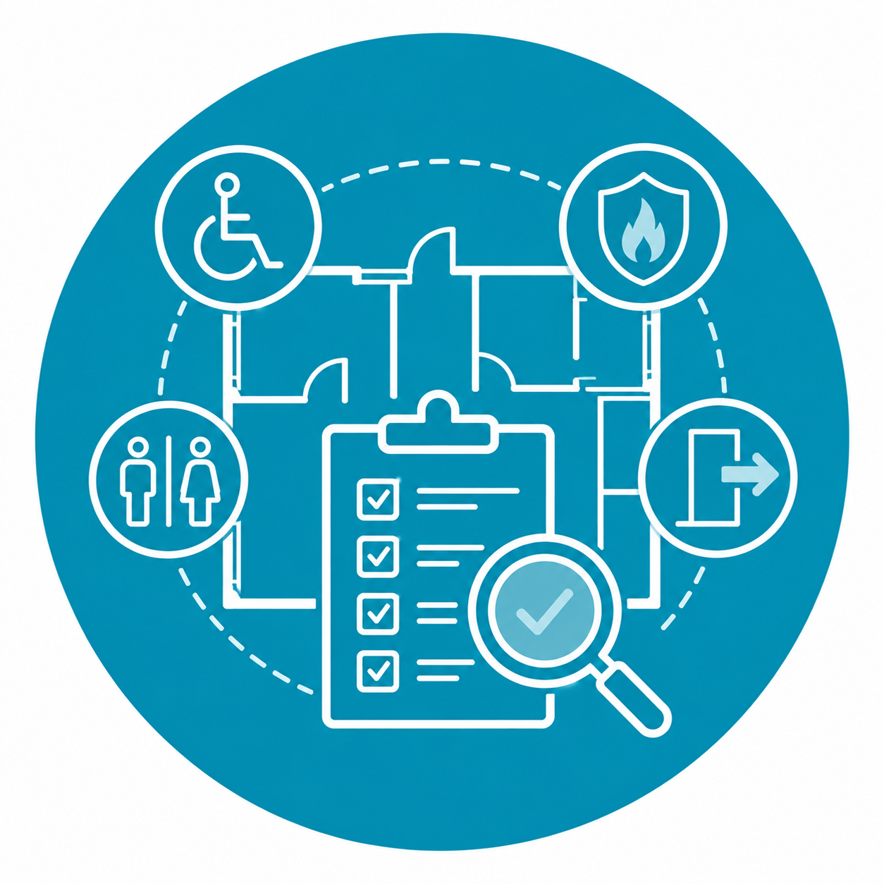 Graphic representing commercial feasibility analysis and review of code, planning, physical, and other project constraints.