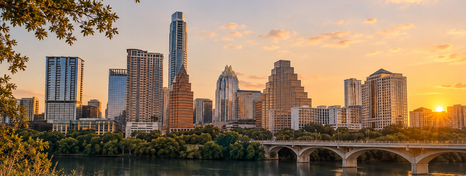 Austin skyline representing DRS Architects' commercial architecture and interior design services in Austin and Central Texas.