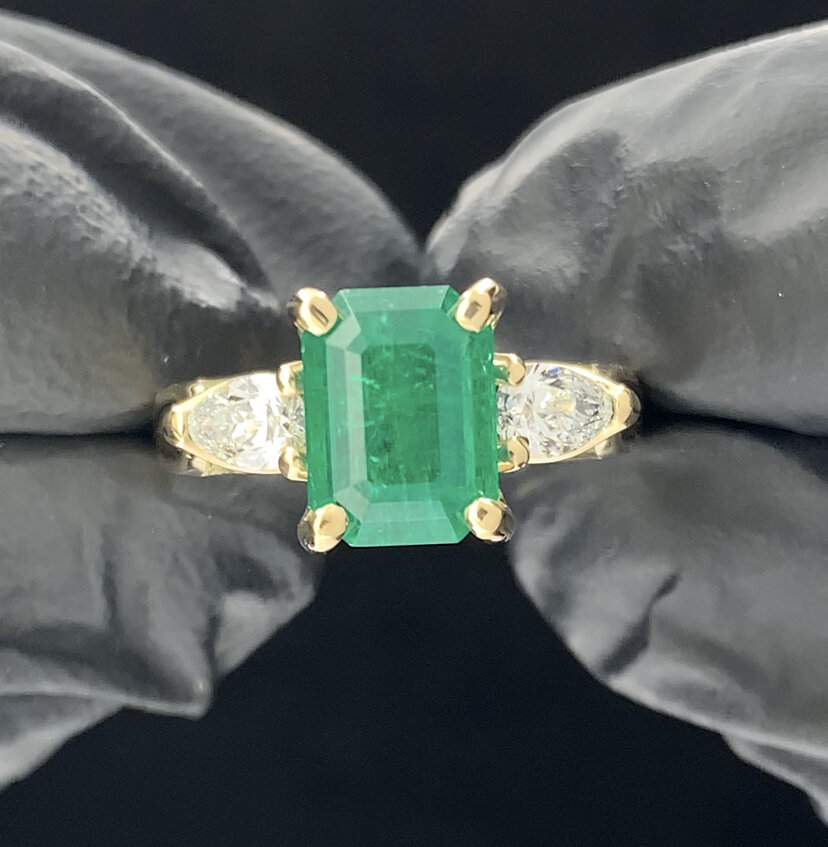 Emerald Engagement Ring modeled after Crazy Rich Asians movie