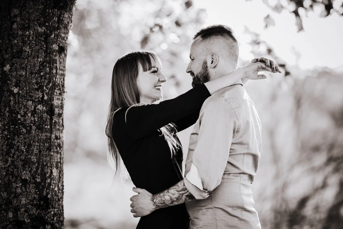 Couple en noir et blanc