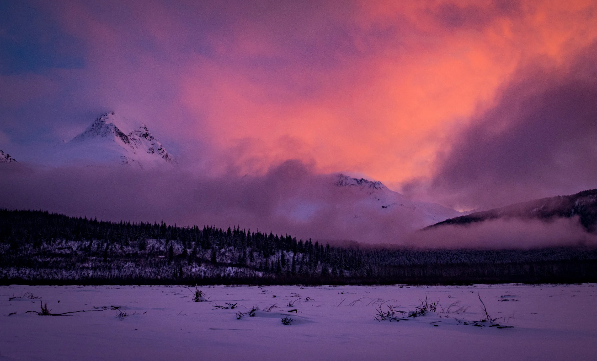 Fresh Snow at Sunset