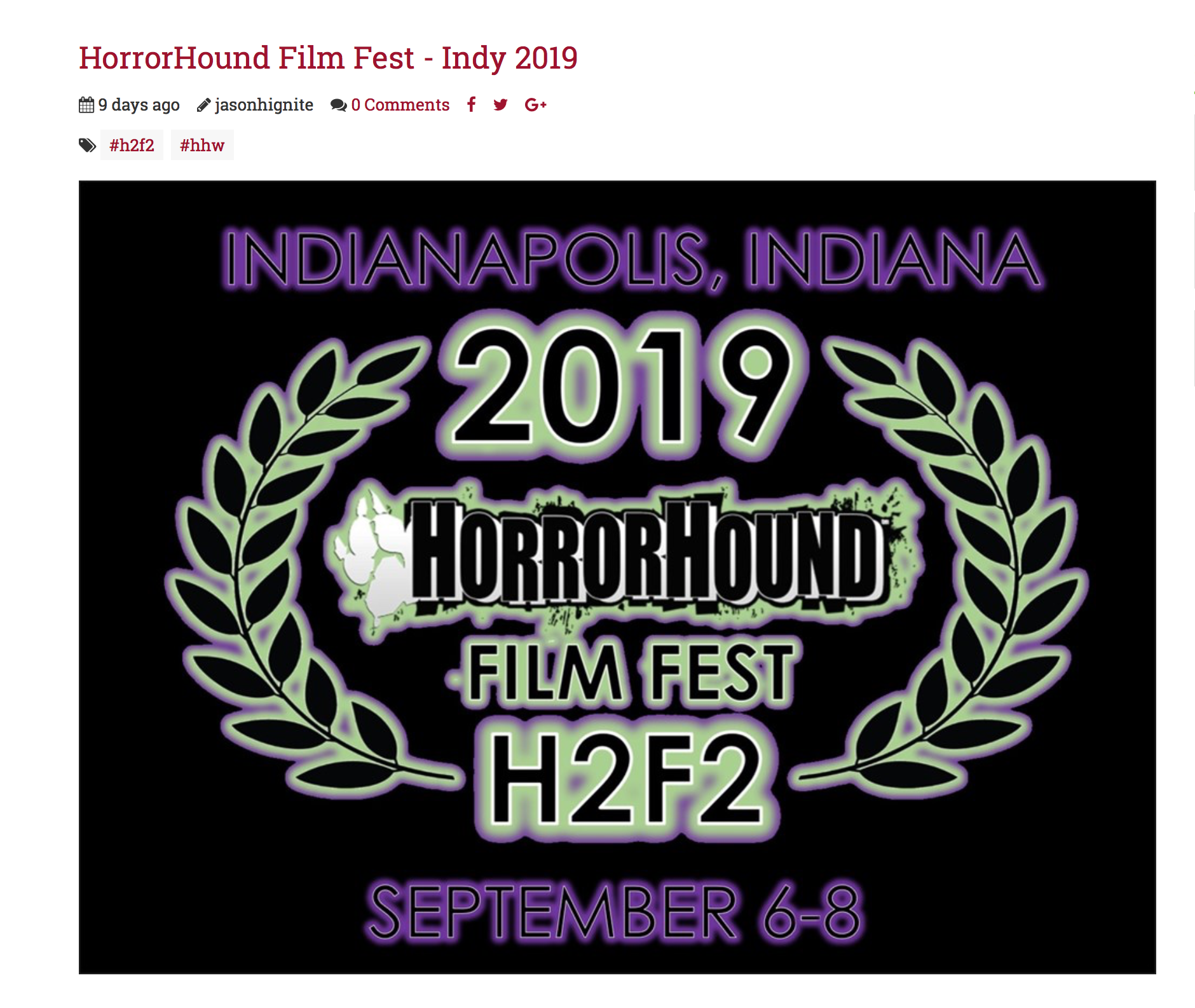 HORRORHOUND FEST - 2019 FILM FESTIVAL OFFICIAL SELECTIONS