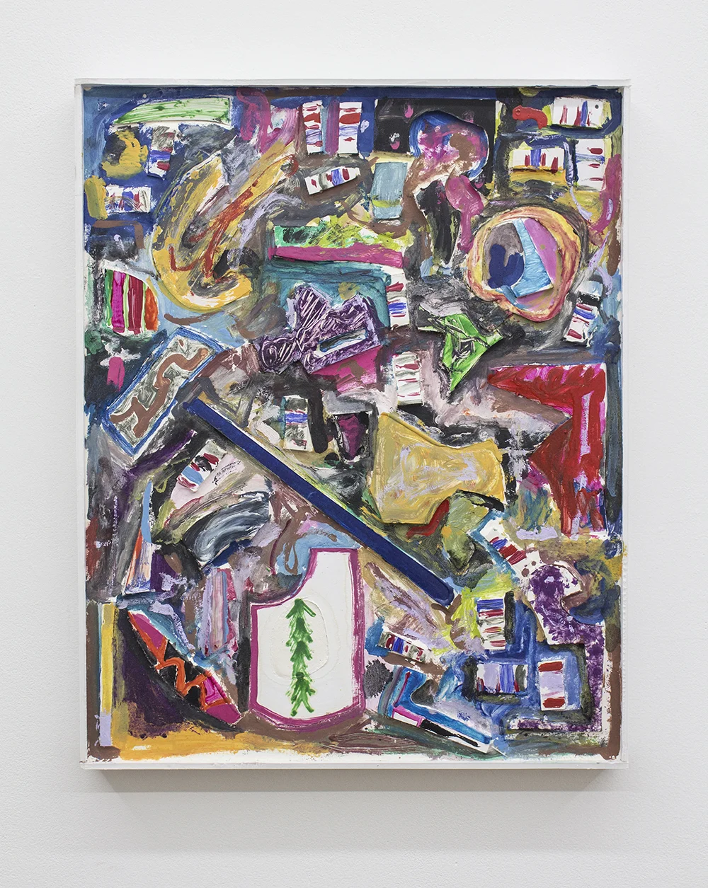 Untitled, 2016 Oil, acrylic, enamel, plaster and foamcore on panel 20 x 16 inches
