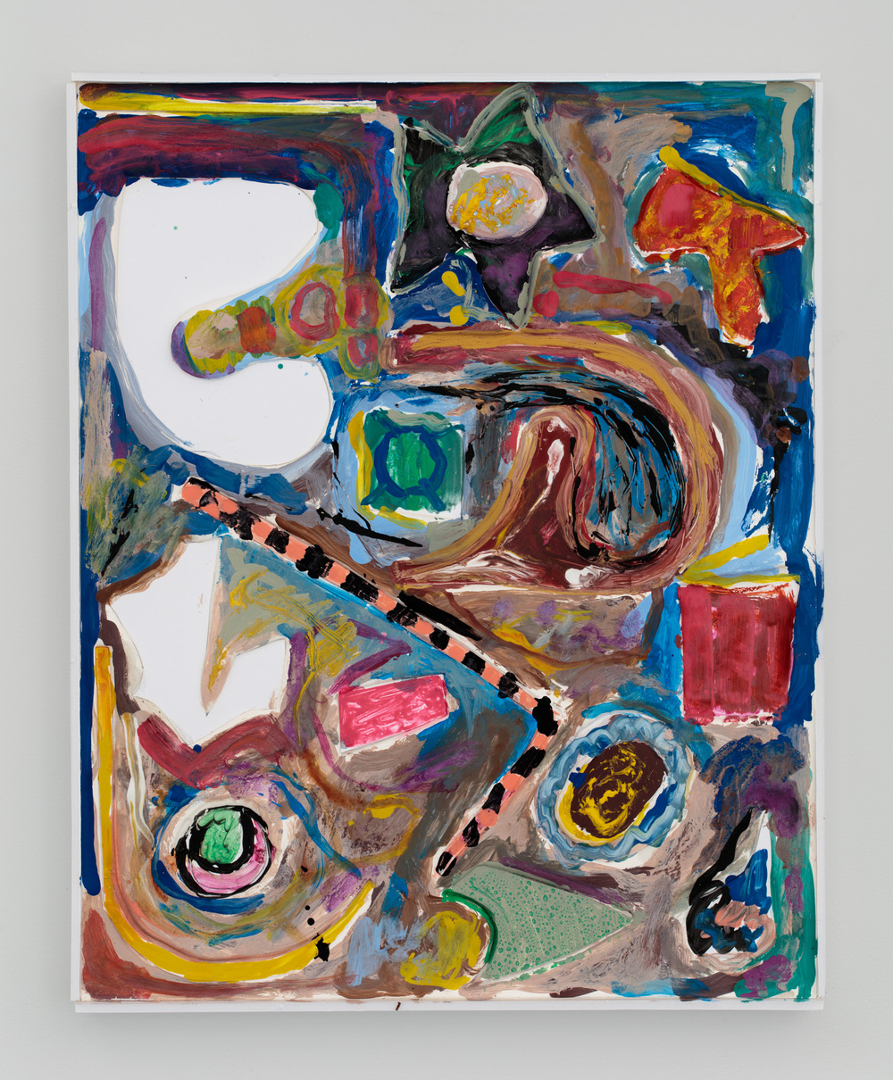 Untitled, 2016 Oil, acrylic, enamel, plaster and foamcore on panel 20 x 16 inches