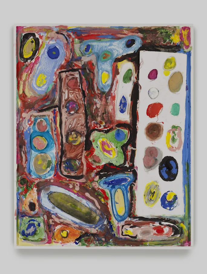 Untitled, 2017 Oil, acrylic, enamel, plaster and foamcore on panel 20 x 16 inches