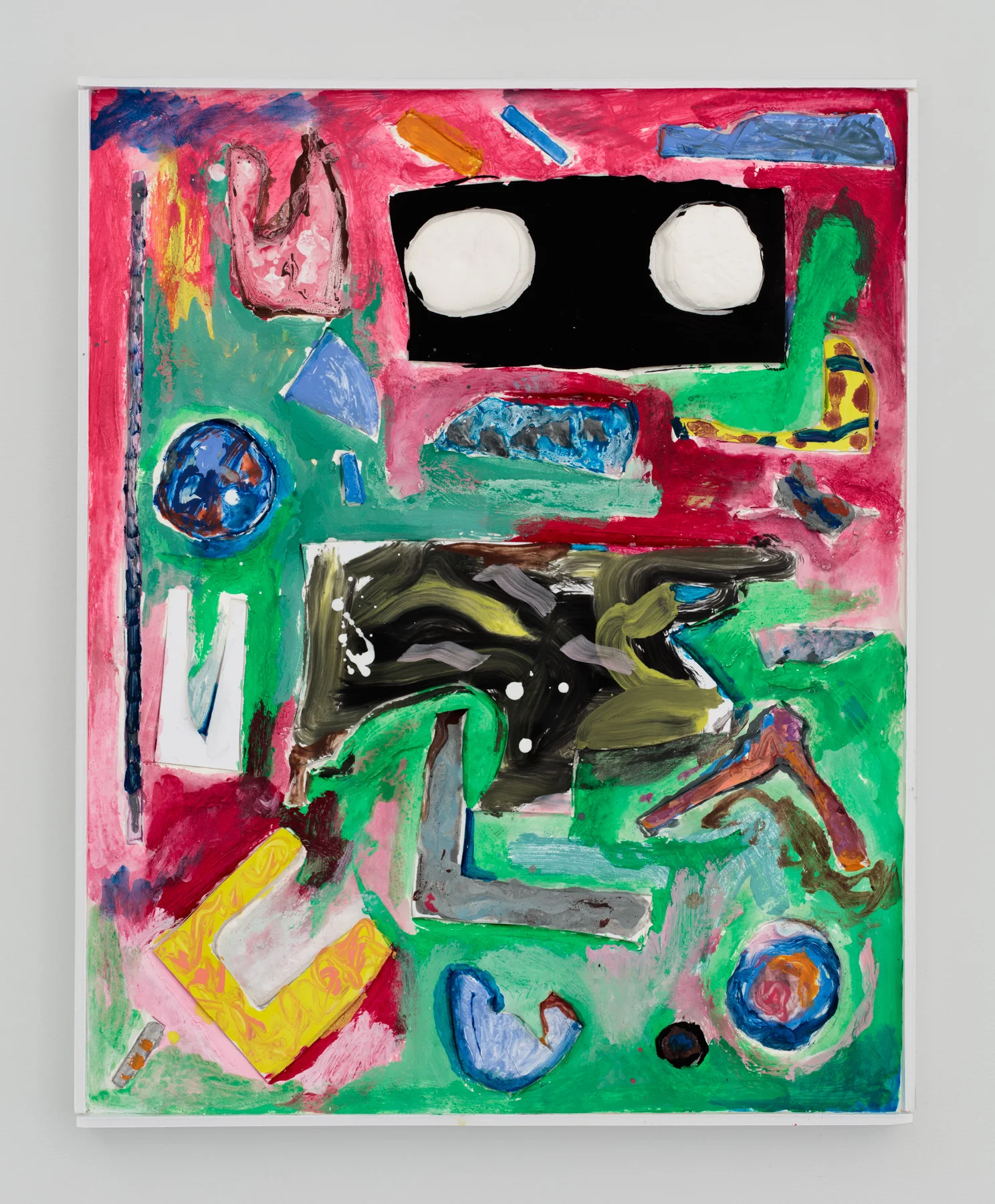 Untitled, 2016 Oil, acrylic, enamel, plaster and foamcore on panel 20 x 16 inches