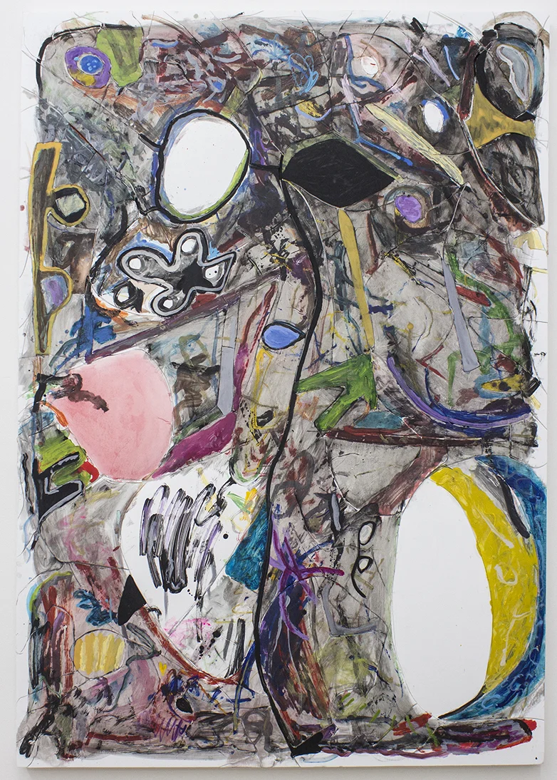 untitled, 2016 oil, acrylic, enamel and foamcore on canvas 60 x 42 inches