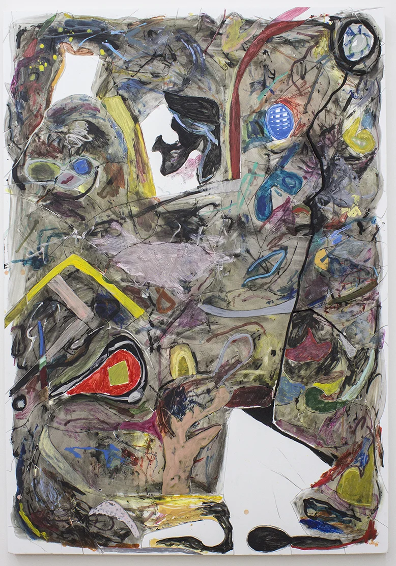 untitled, 2016 oil, acrylic, enamel and foamcore on canvas 60 x 42 inches
