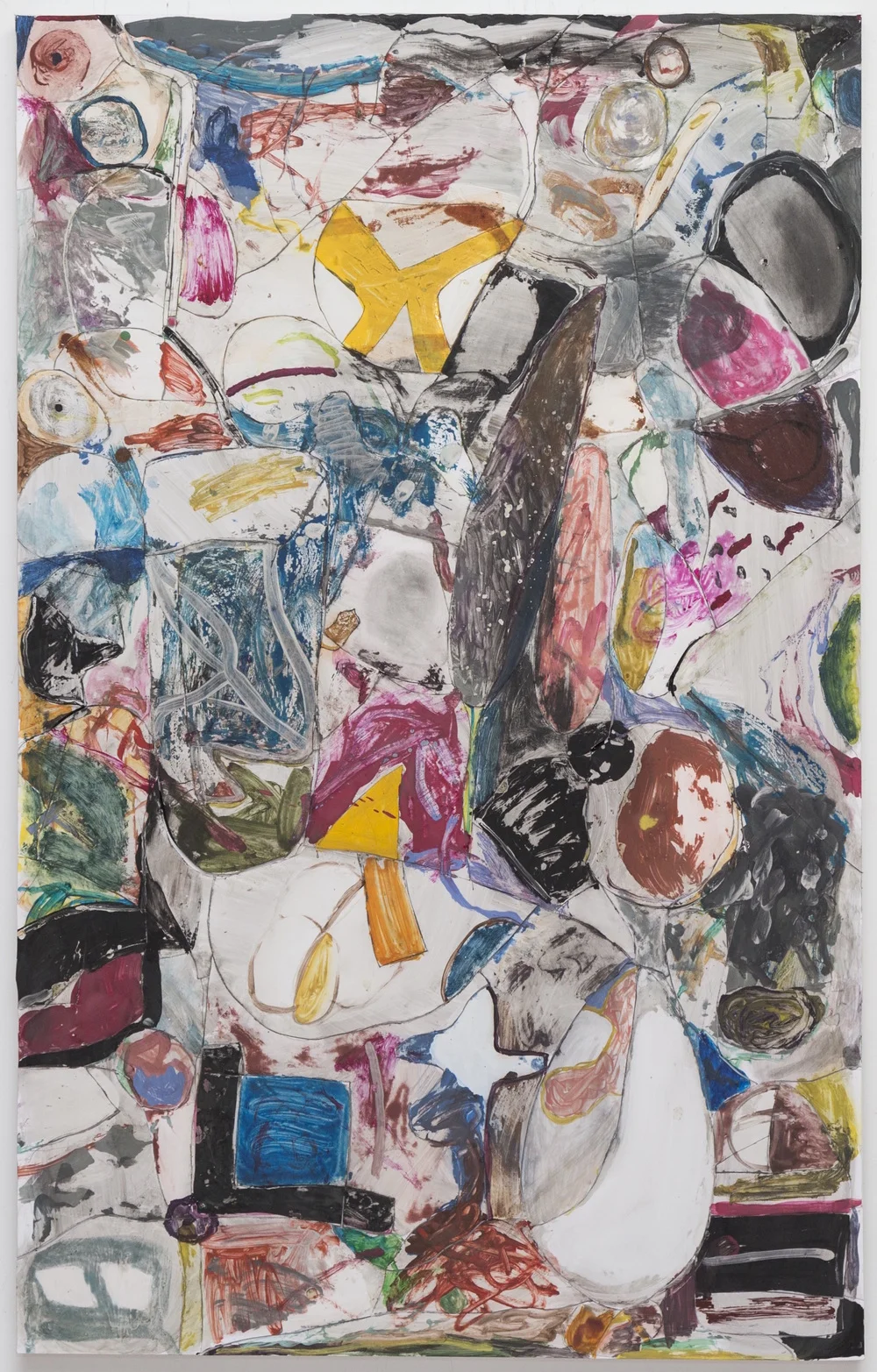 untitled, 2016 oil, acrylic, enamel and foamcore on canvas 48 x 30 inches