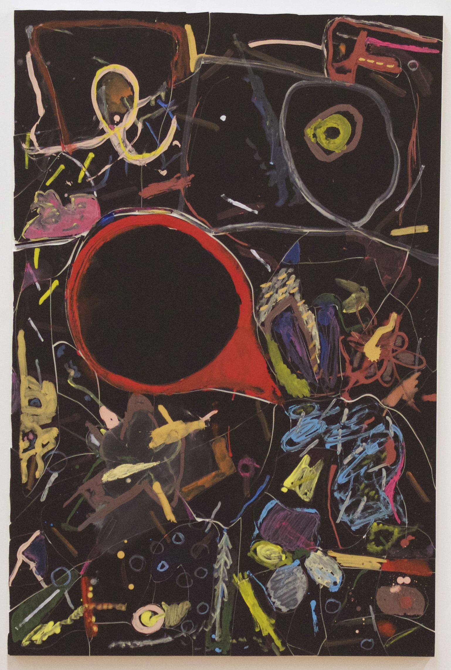 untitled, 2017 oil, acrylic, enamel and foamcore on canvas 48 x 32 inches