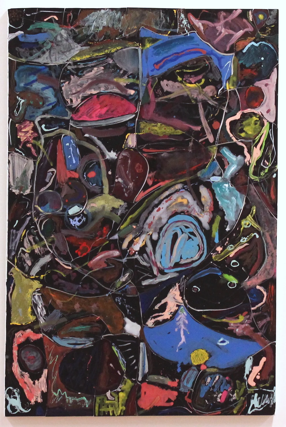 untitled, 2017 oil, acrylic, enamel and foamcore on canvas 48 x 32 inches