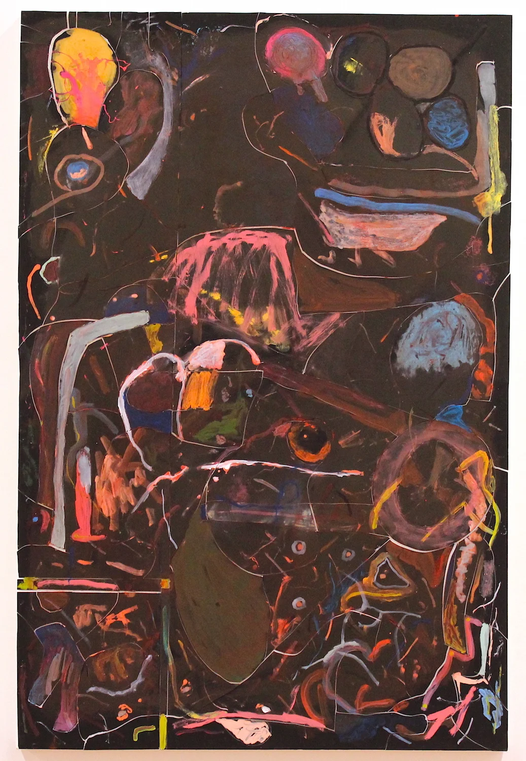untitled, 2017 oil, acrylic, enamel and foamcore on canvas 48 x 32 inches