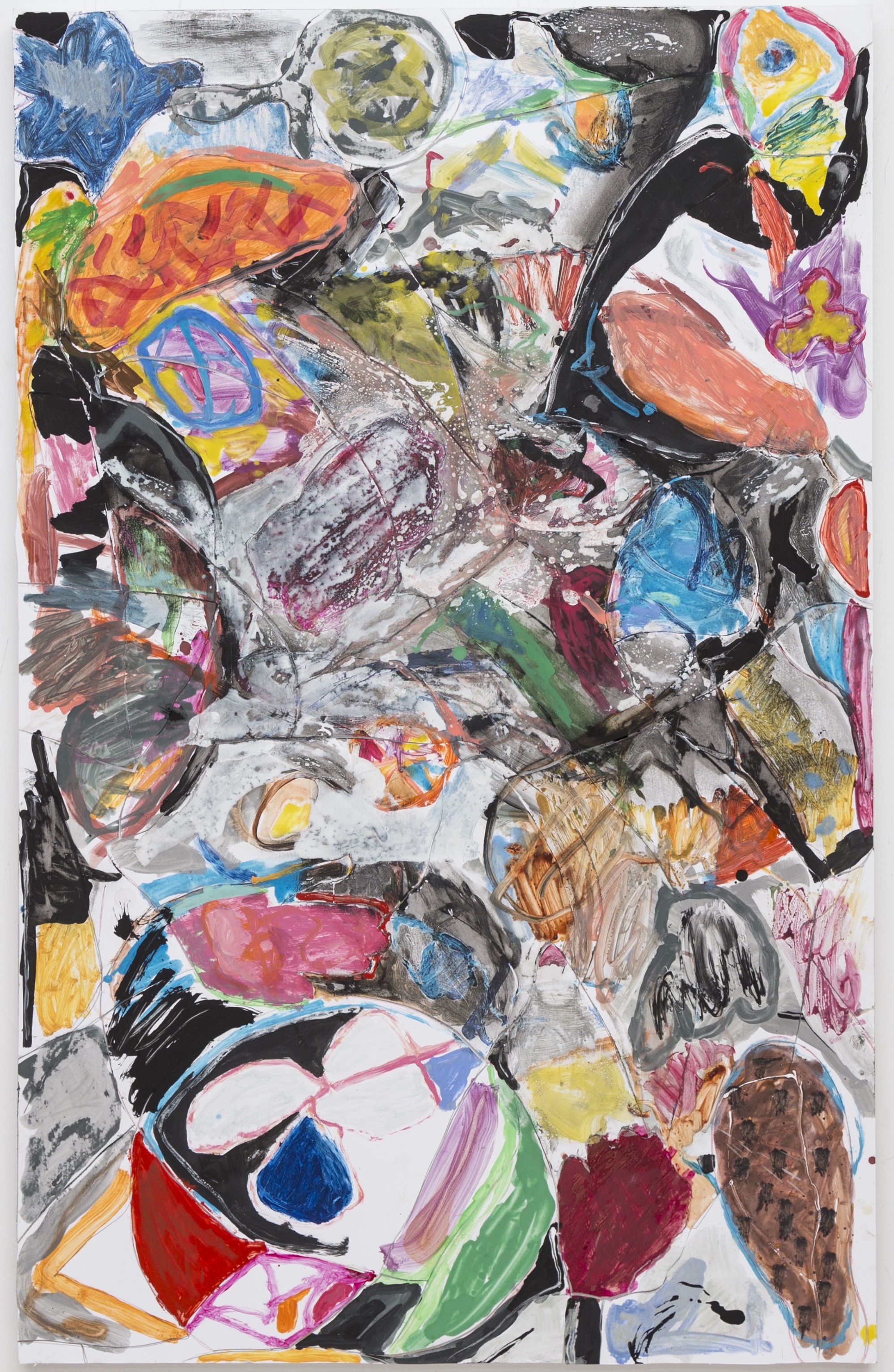 untitled, 2016 oil, acrylic, enamel and foamcore on canvas 48 x 30 inches