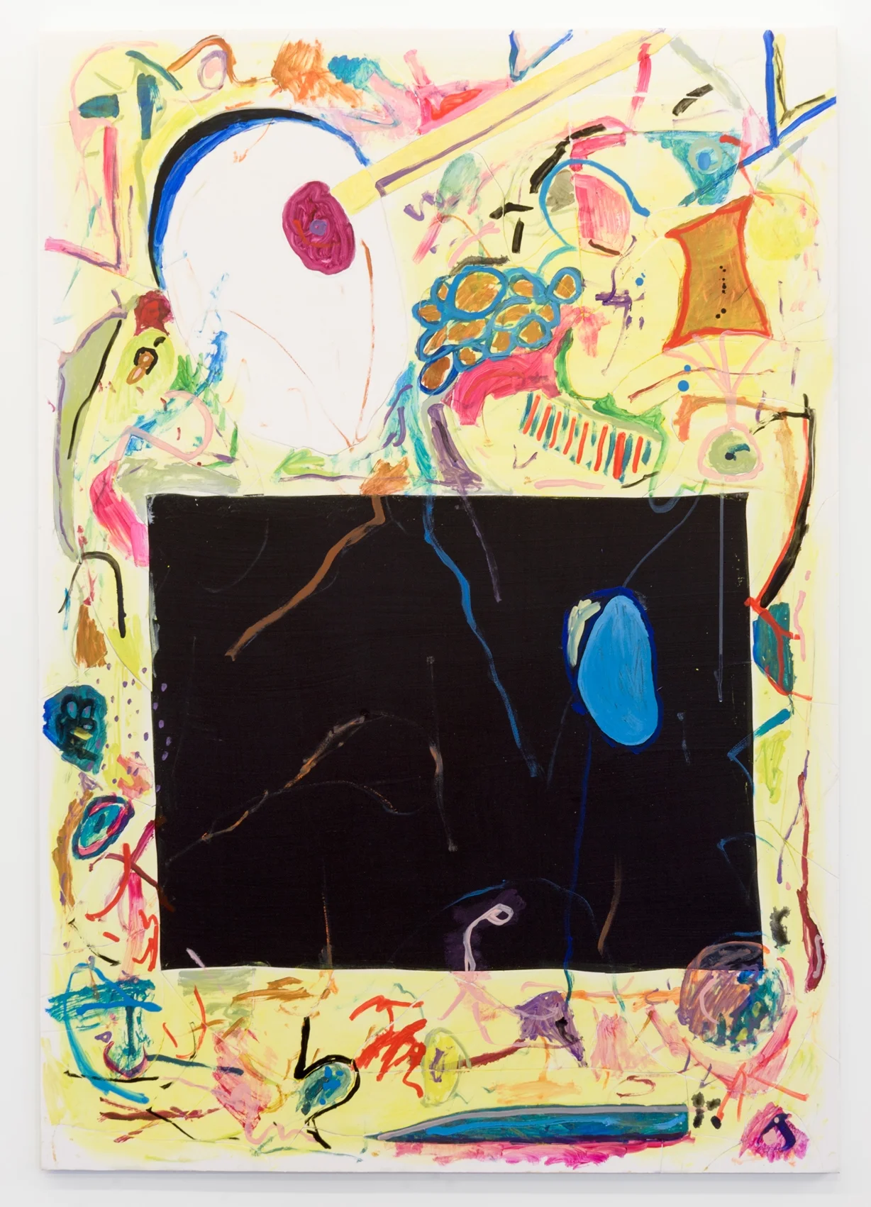 Untitled, 2018 oil, acrylic, enamel and foamcore on canvas 48 x 60 inches