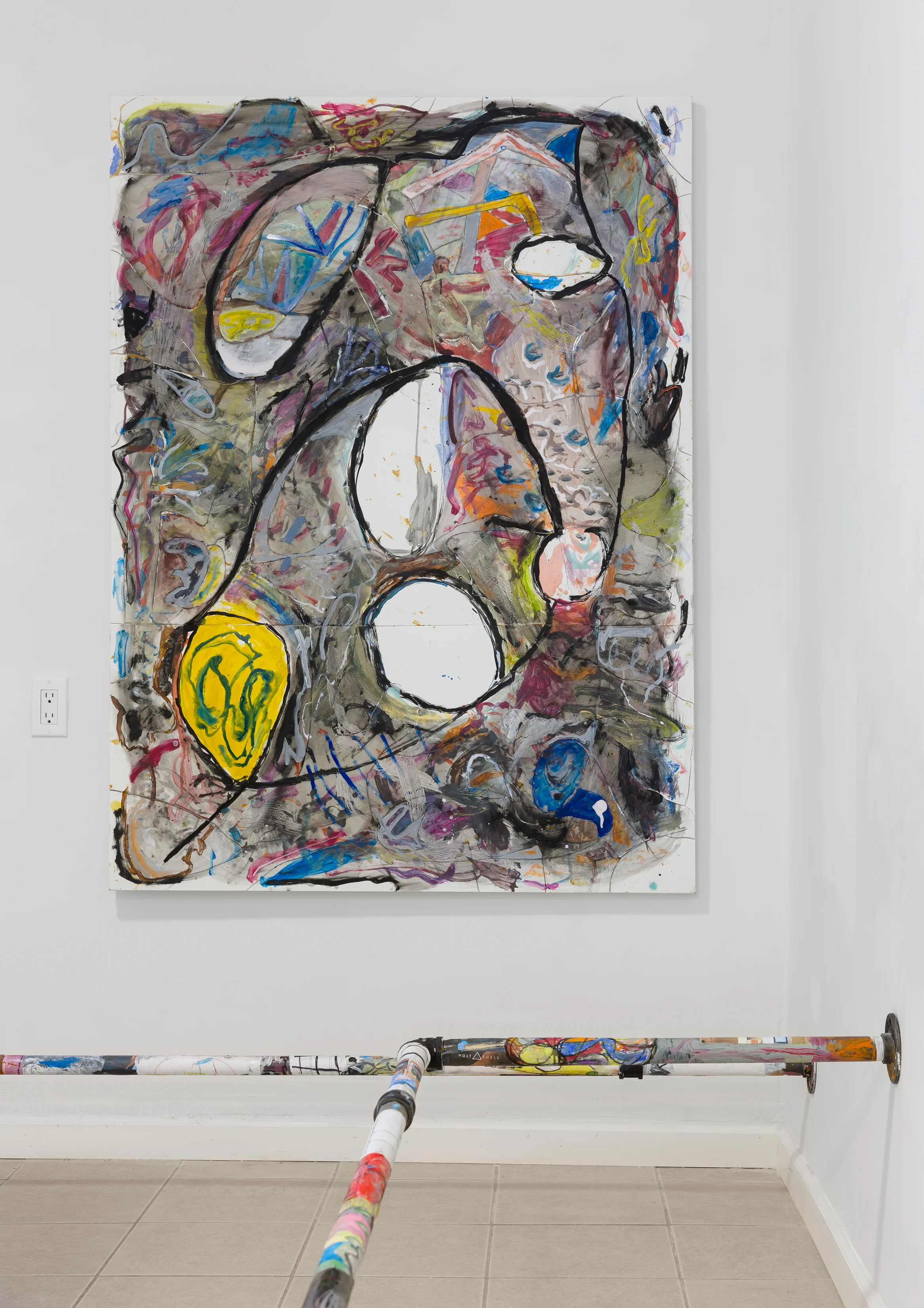Untitled, 2016-18 oil, acrylic, enamel and on foamcore on canvas 42 x 60 inches
