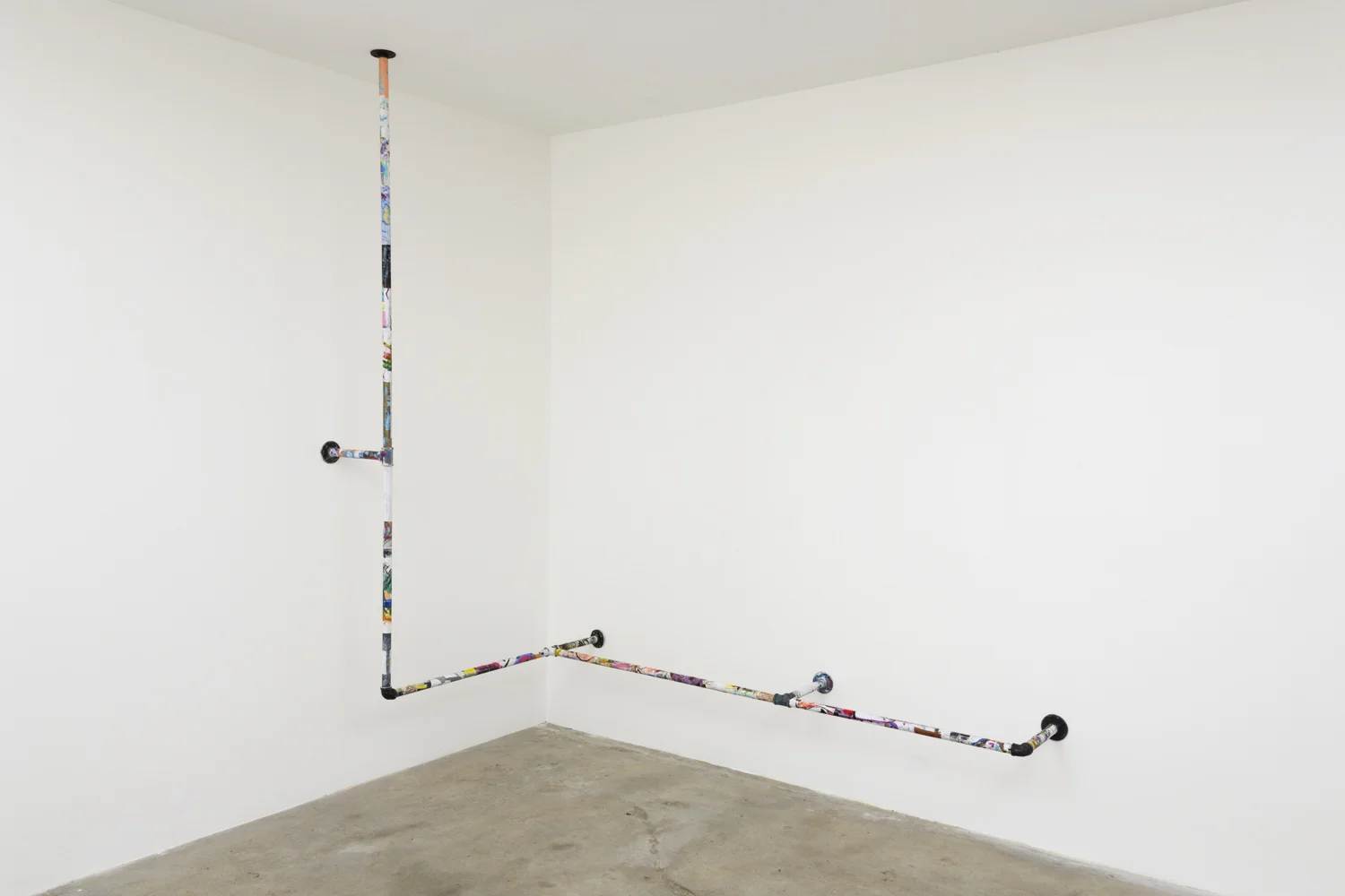 stations, 2018 Collage and paint on galvanized steel 100 x 102 x 52 inches
