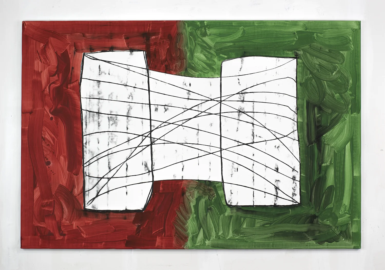 Ballistics Retainer, 2018, oil on canvas, 32 x 48 inches