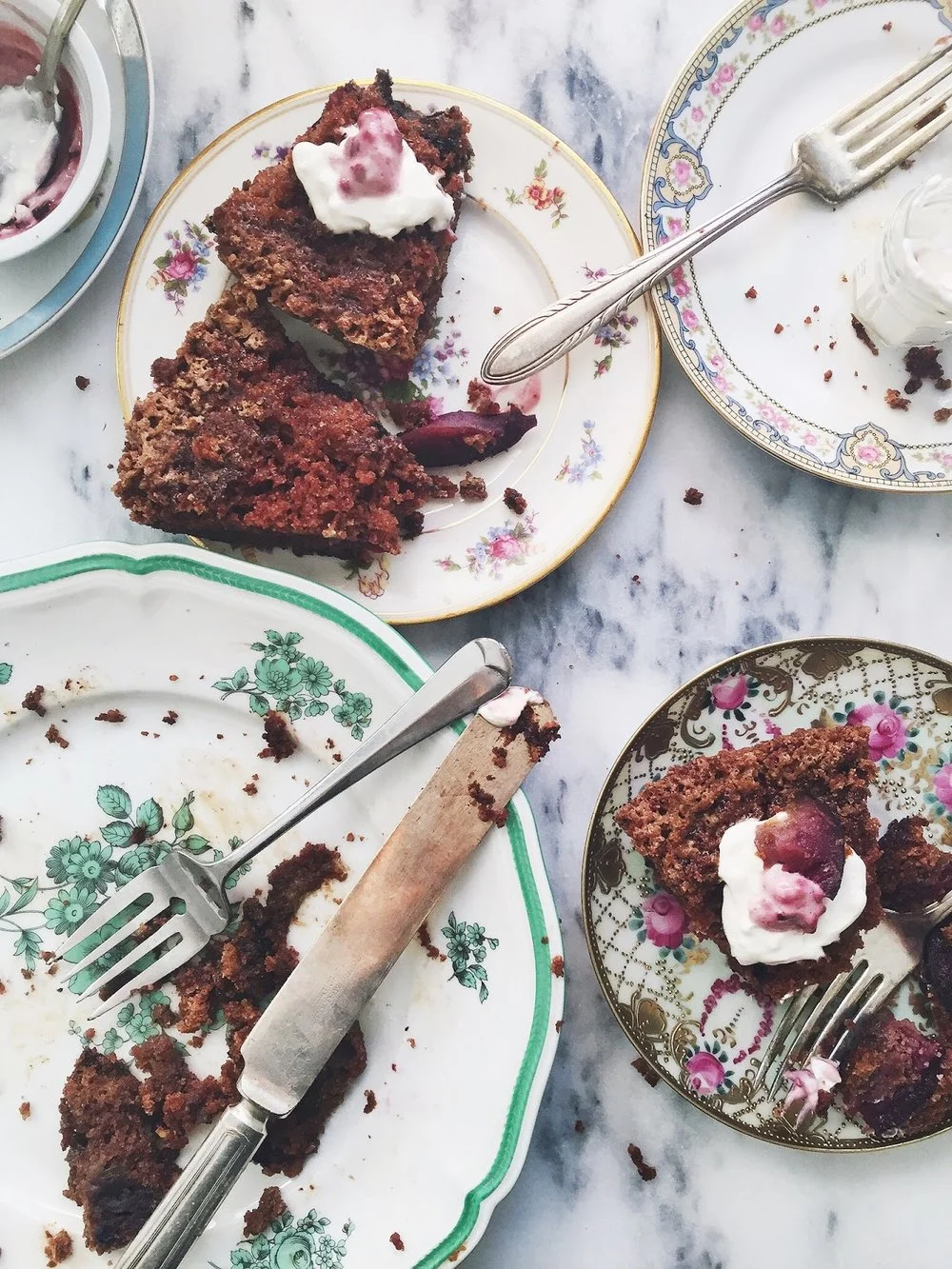 Upside Down Cardamom Plum Cake