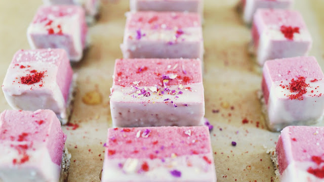 Strawberry Schisandra Sherbet Bars