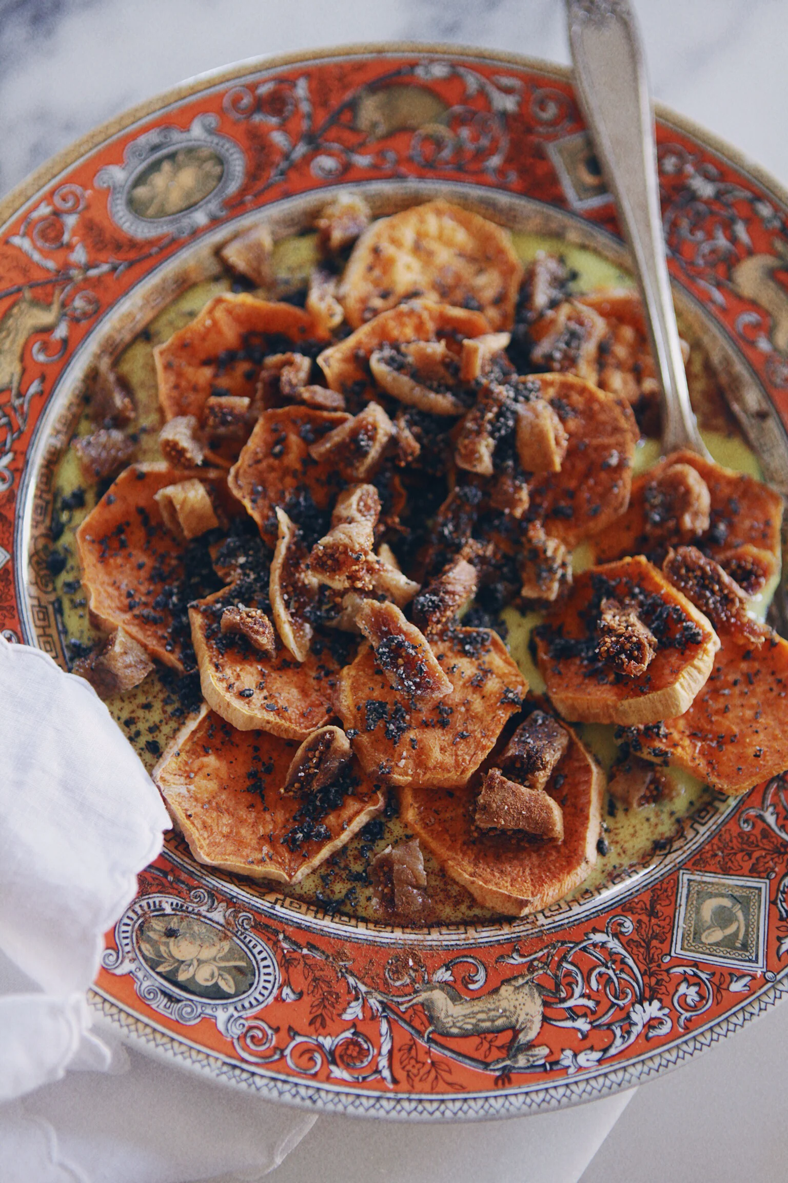 Roasted Sweet Potato with Figs and Golden Tahini Yoghurt