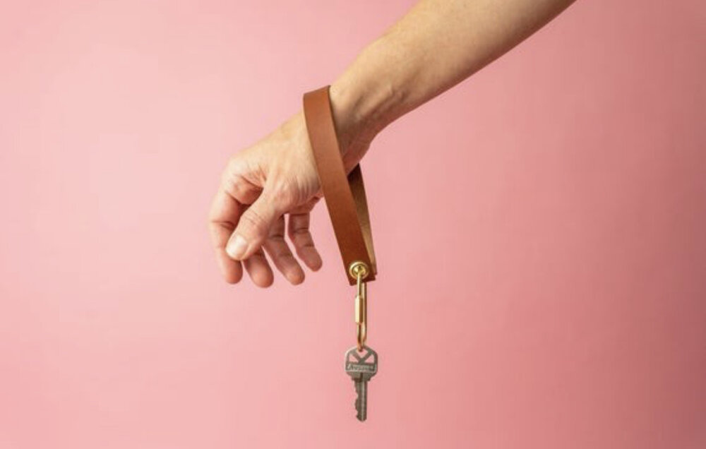Leather Wristlet Keychain