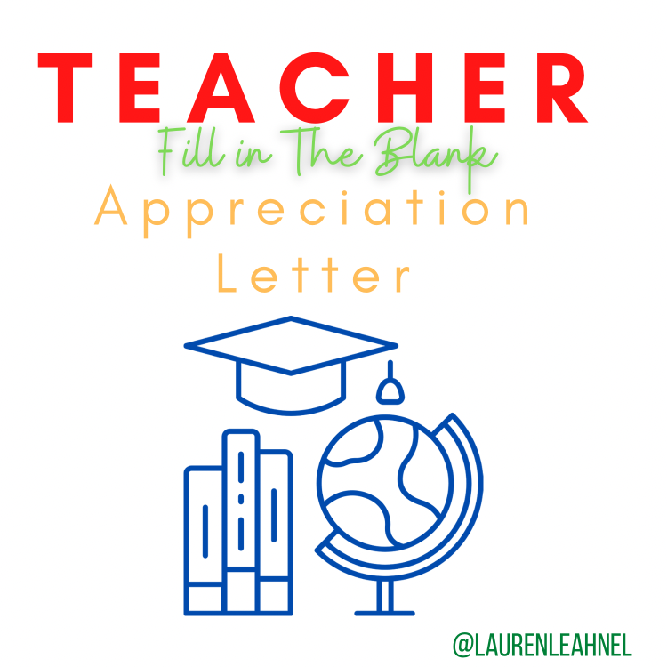 Teacher Appreciation Letter