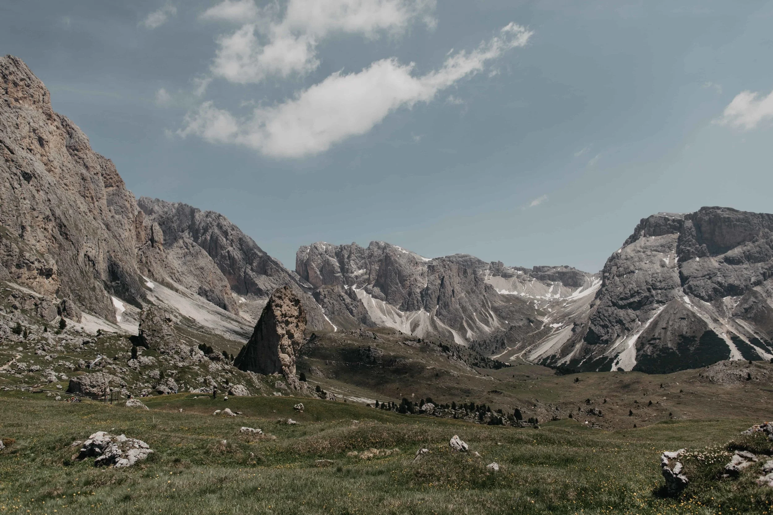mountain wedding location- val gardena, mountains surrounding a valley