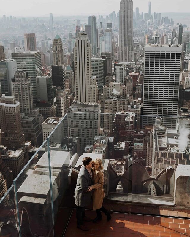 will never get sick of this view... Top of the Rock is one of my favorite places to photograph couples at, can't wait to get back up here when quarantine is lifted!! where's the first place you're running to when this is all over?