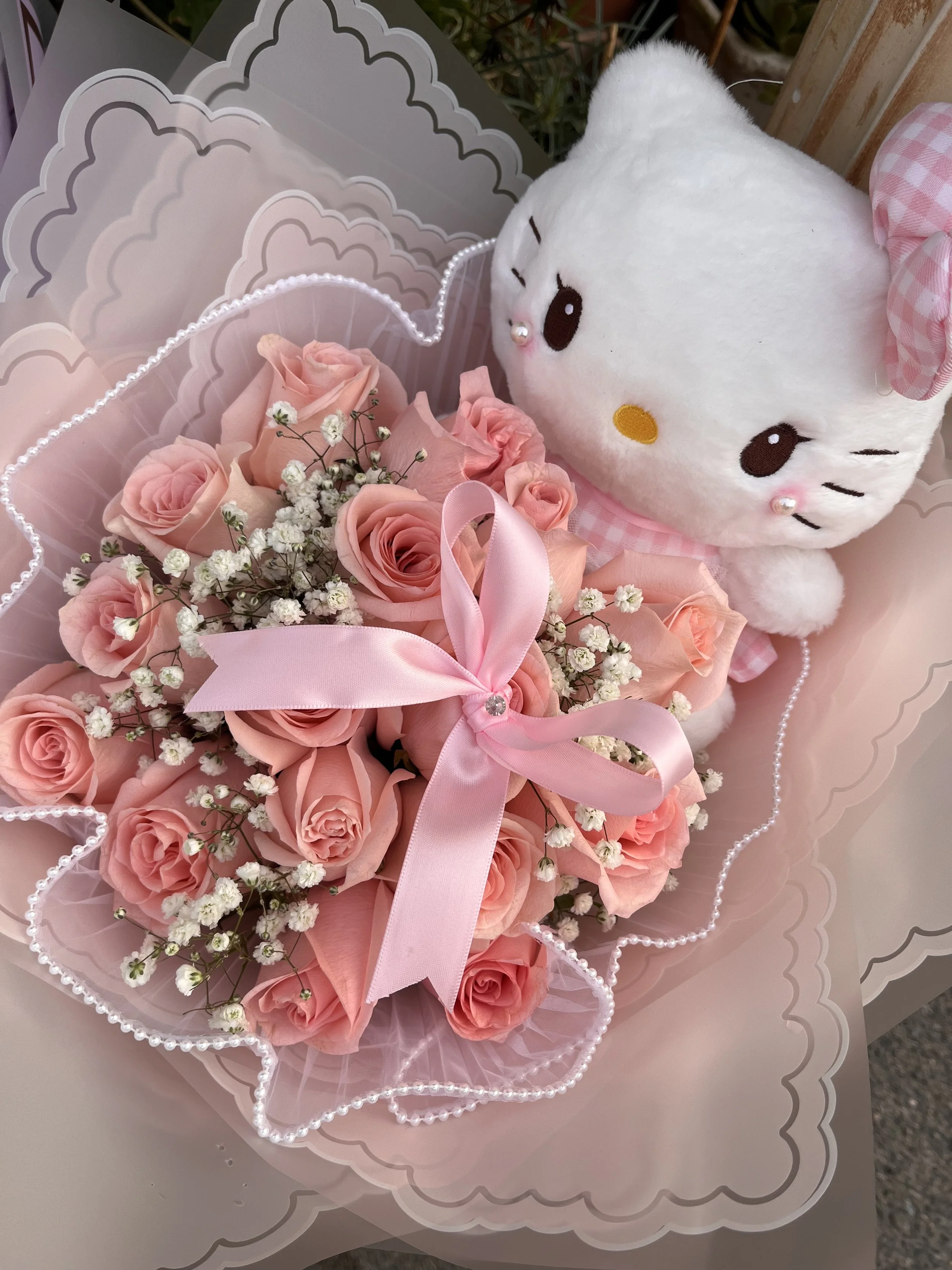 hi kitty rose toy Sanrio genuine ROSE Pink 20cm NWT Hello Kitty Plush Toy Stuffed Doll Xmas  Gift