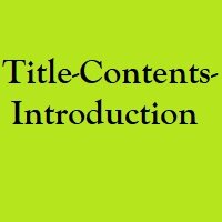 Christian Bible, Study Portion 1 (Title-Introduction)