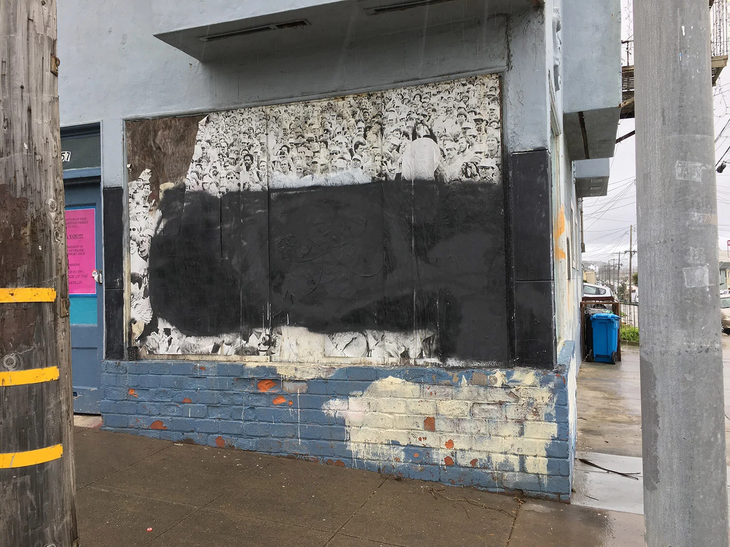  Eventually, it was painted out with black spray paint. 