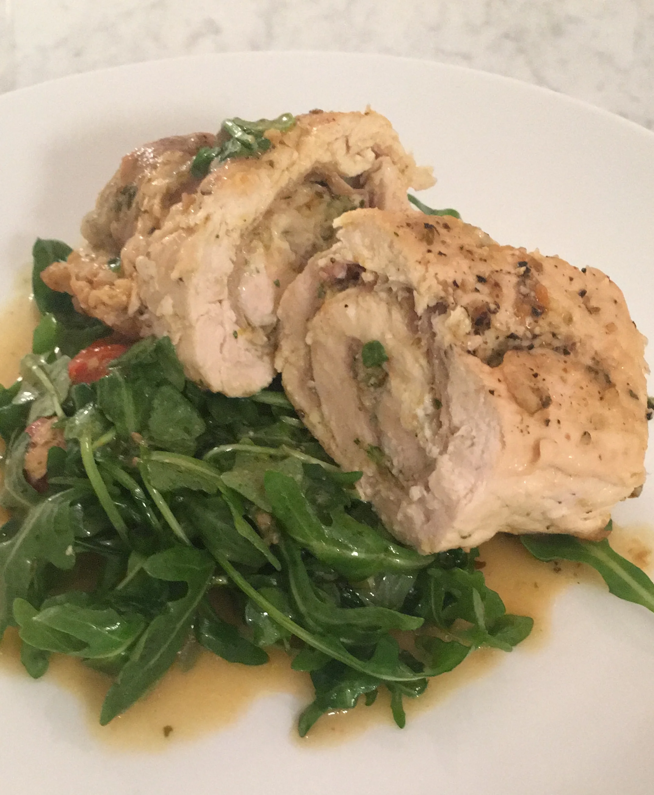 Chicken Roulade with Prosciutto and Parsley Pesto