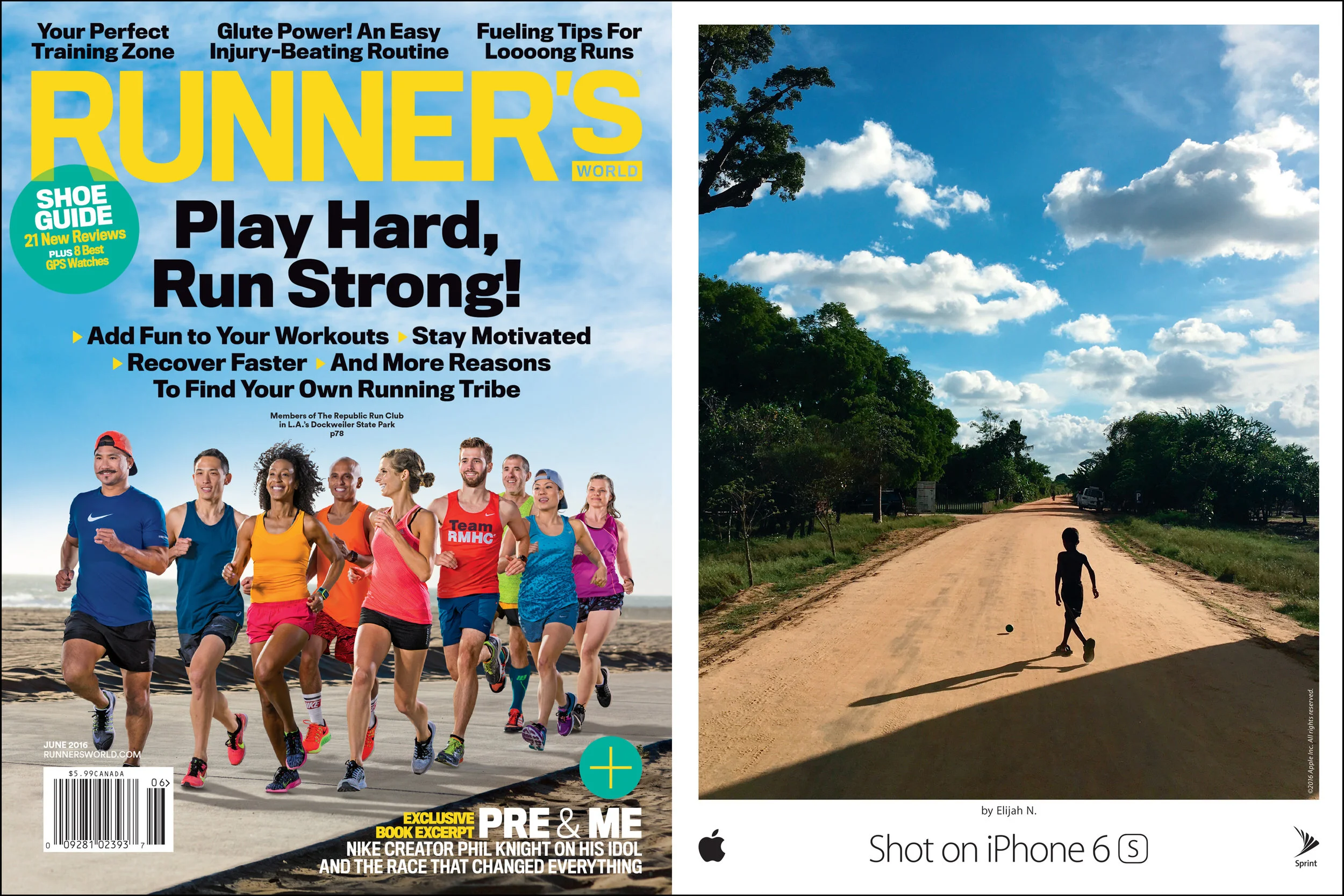 Apple 'Shot on iPhone 6s' OOH campaign, Runner's World, June 2016