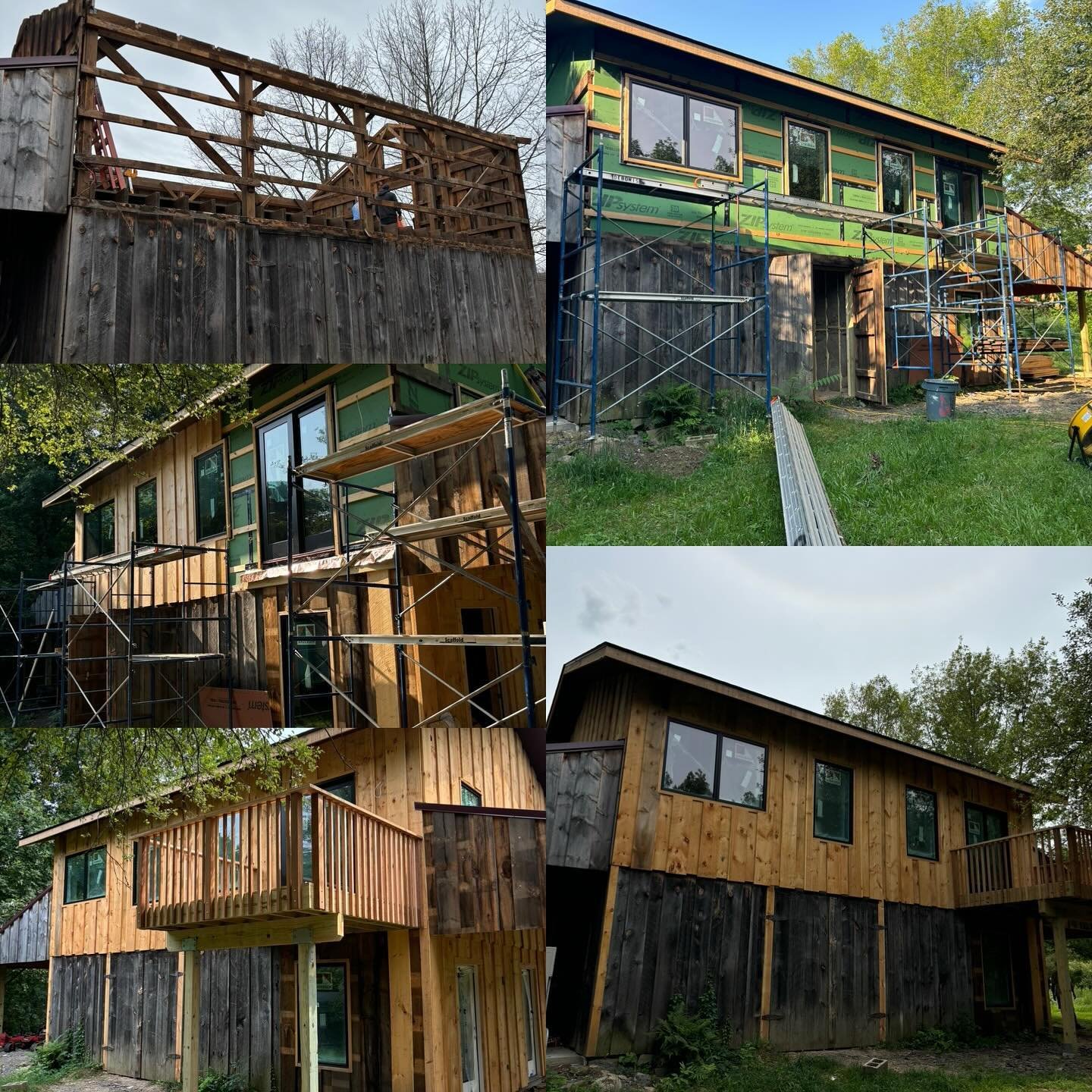 Before/during/after, rustic barn guest house #barns #rustic #roughcut #upstateny