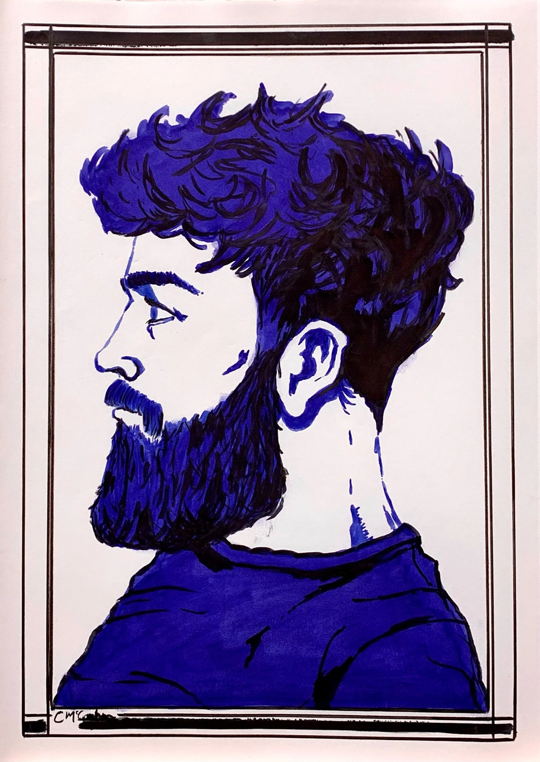 Self Portrait of the Artist in Violet Blue